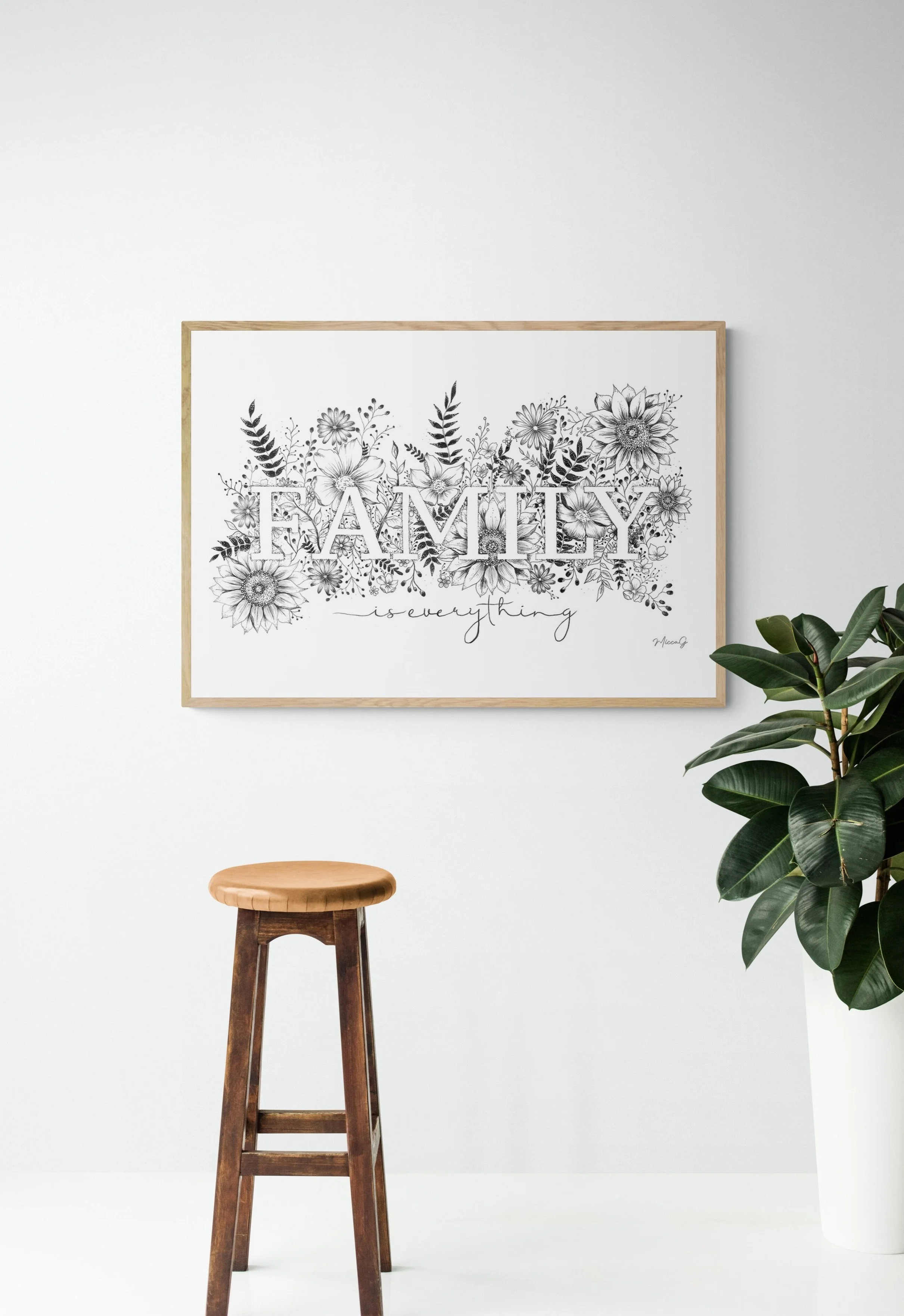 "Family is Everything" – Botanical Art Print
