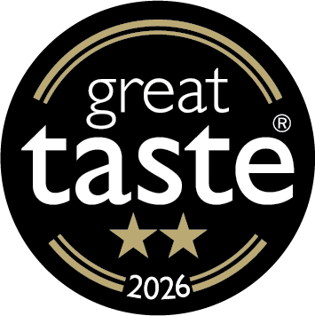 Great Taste 2026 award badge with stars and circular design.