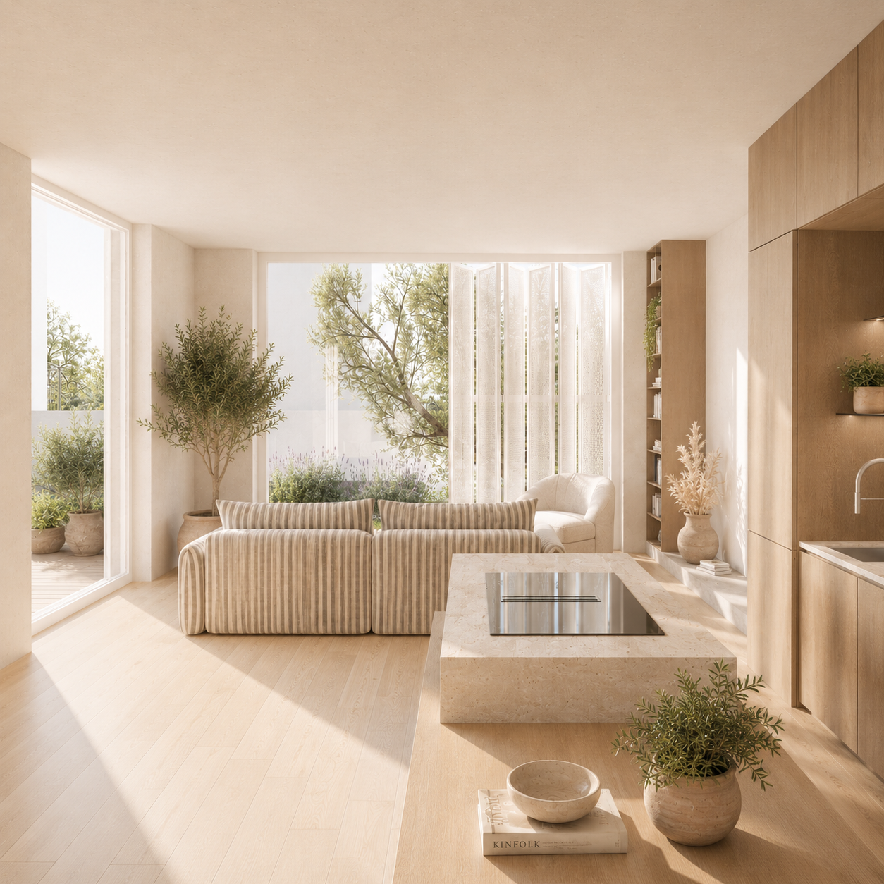 Contemporary apartment interior at KAAMEN Retreat