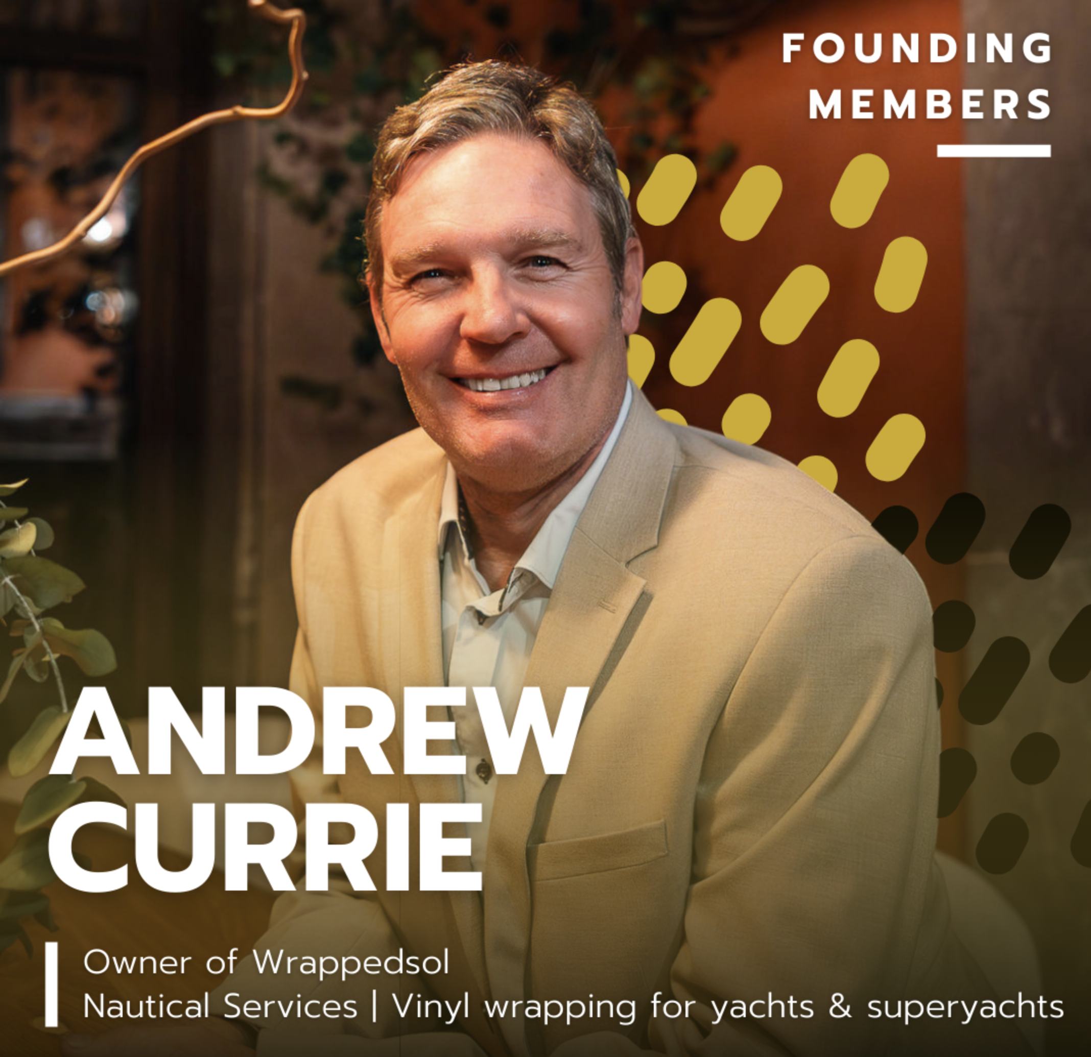 'Andrew Currie', 'Owner of Wrappedsol Nautical Services'