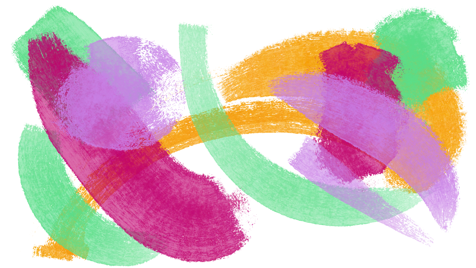 Abstract colorful digital artwork with swirls of purple, pink, orange, green, and blue.