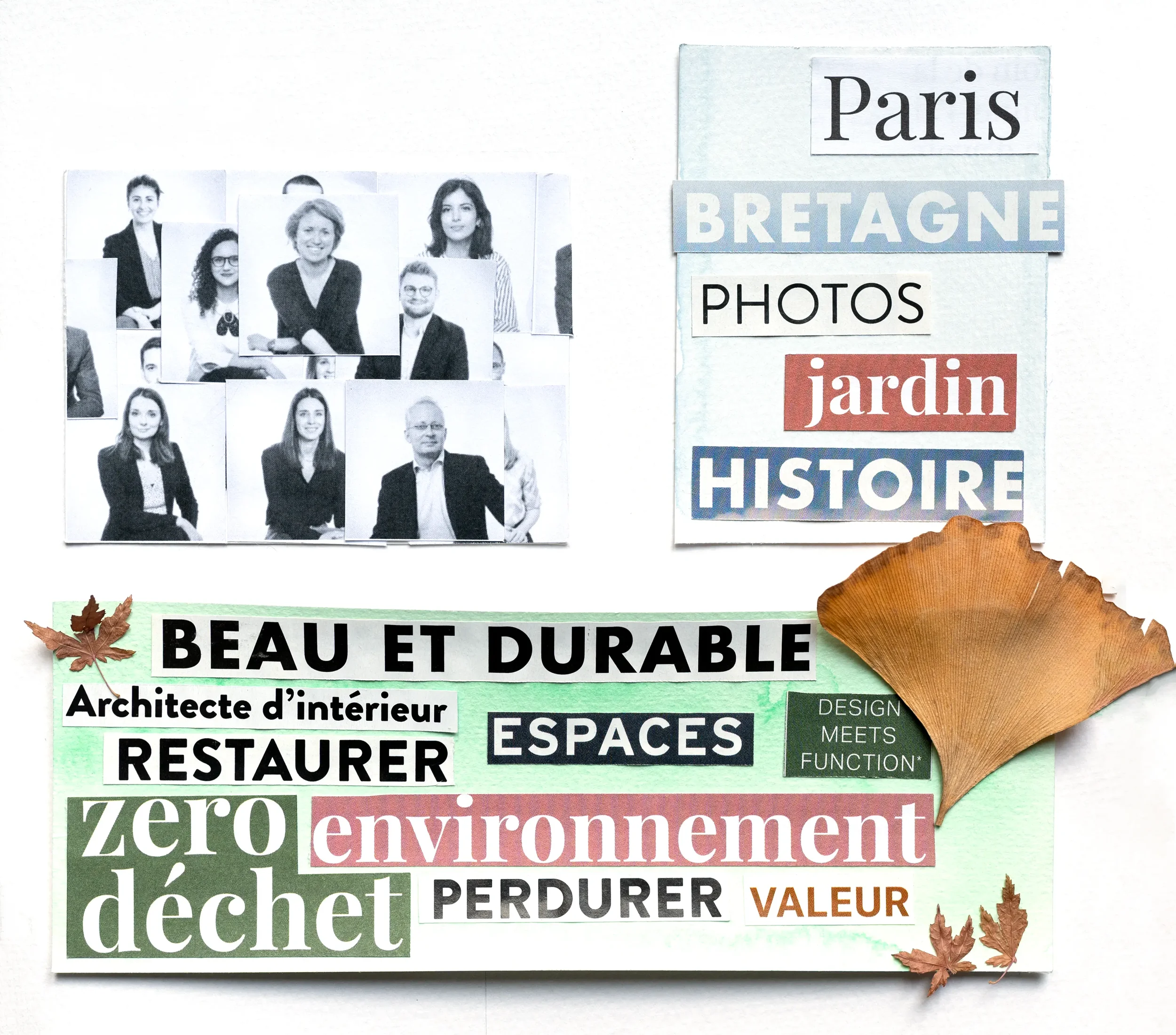 Collage “Origines, univers et vision” réalisé par Anne-Sophie Depommier©