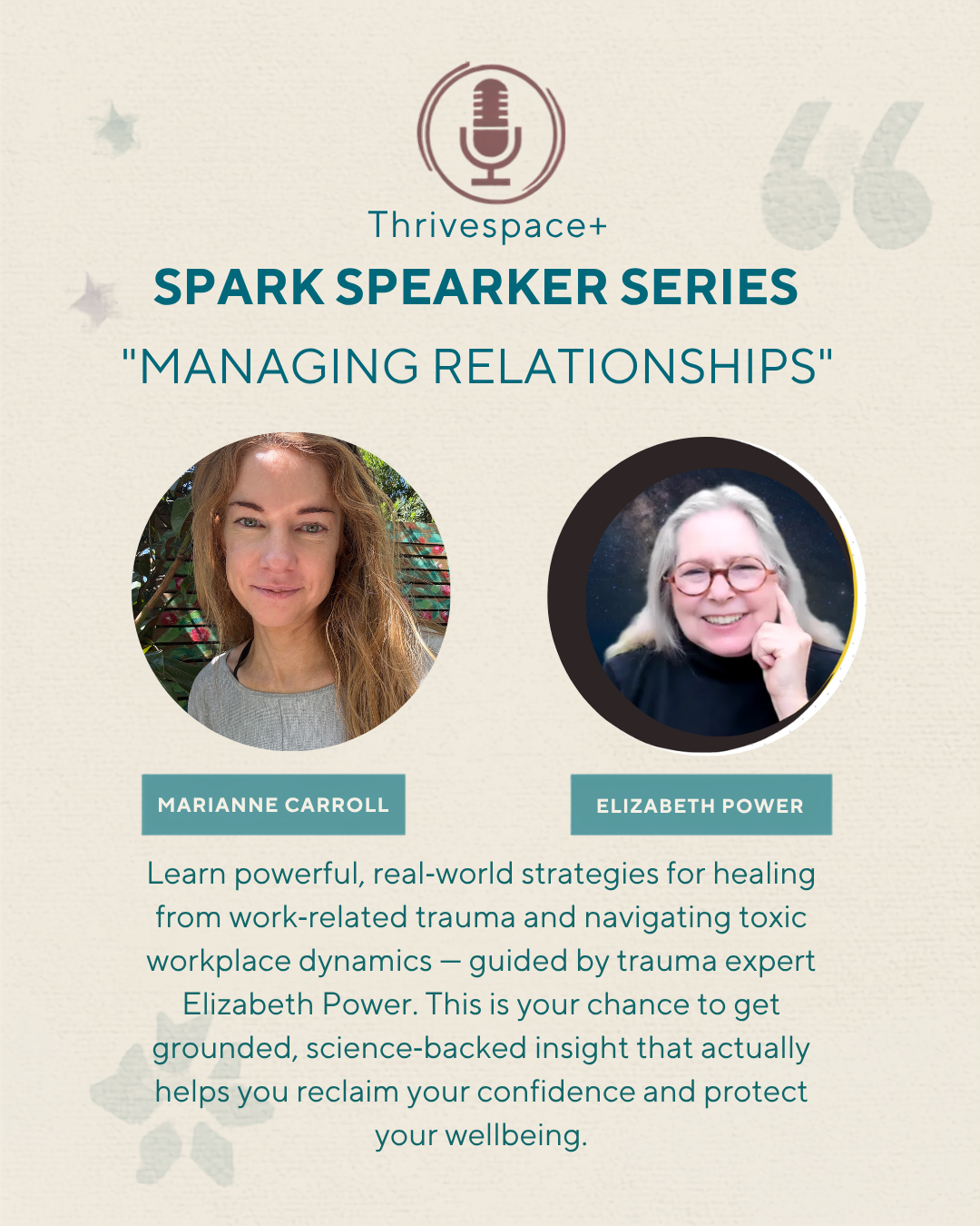 Spark Speaker Series: Managing Relationships