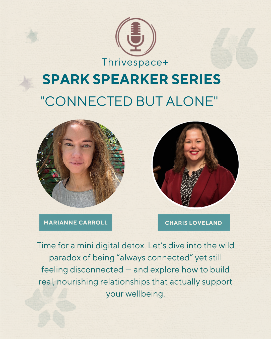 Spark Speaker Series: Connected but Alone