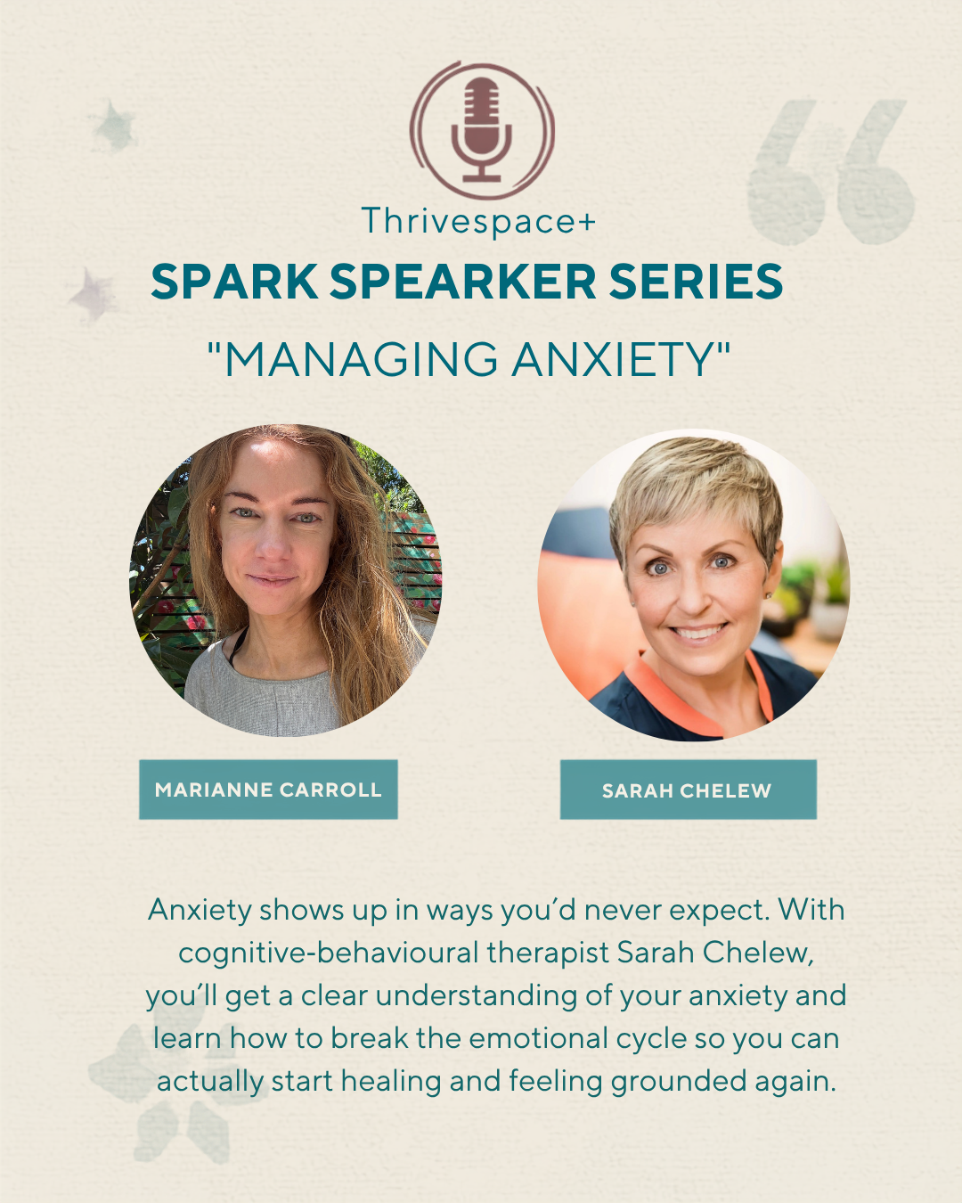 Spark Speaker Series: Managing Anxiety