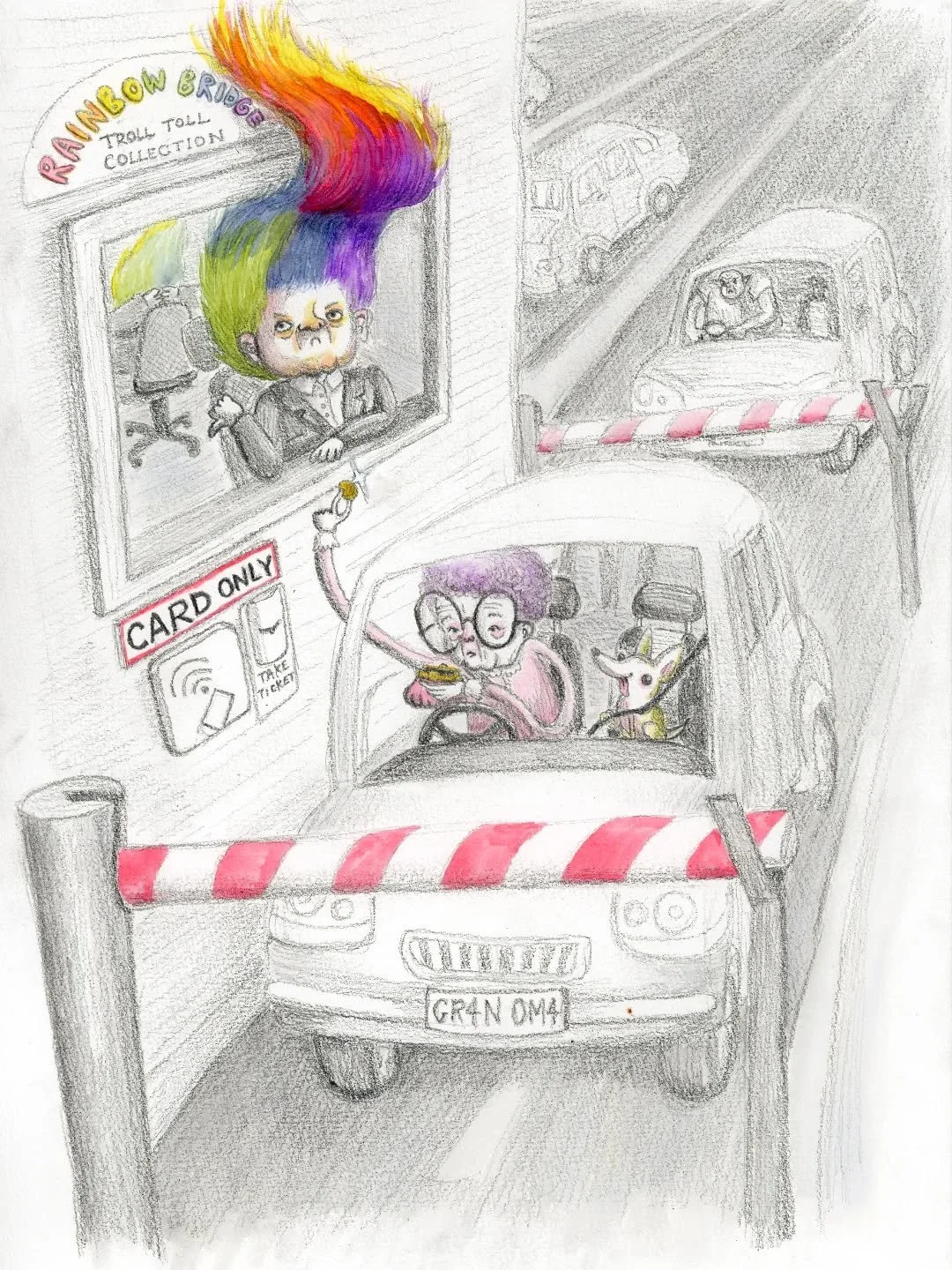More @drawtober ! Prompt 5: Troll Toll! 🧌 🌈
Even bridge trolls aren't accepting cash anymore. Times are changing, you need to keep up. Don't be like this old lady and her dog holding up the line.
Didn't have any inspiration at first but thought t