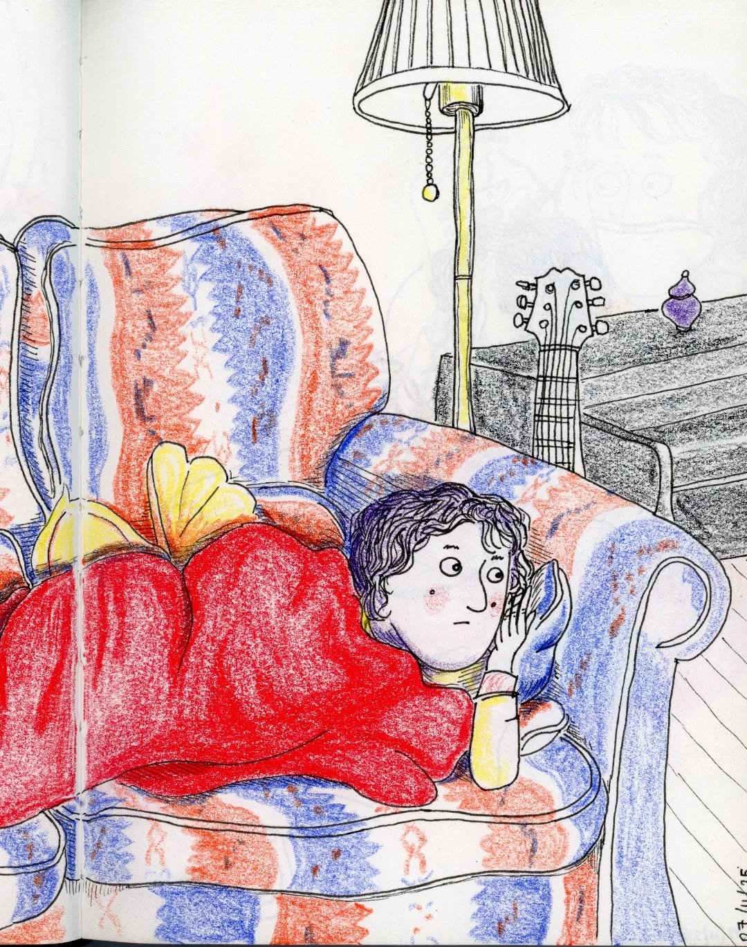 Here are a few sketches from this past weekend - it was a lazy cosy one! The first ones are of my wonderful magical lovely @charleedatos with their fluffy dressing gown and blanket, watching a film and learning to crochet. 🥰 

It was really nice to 