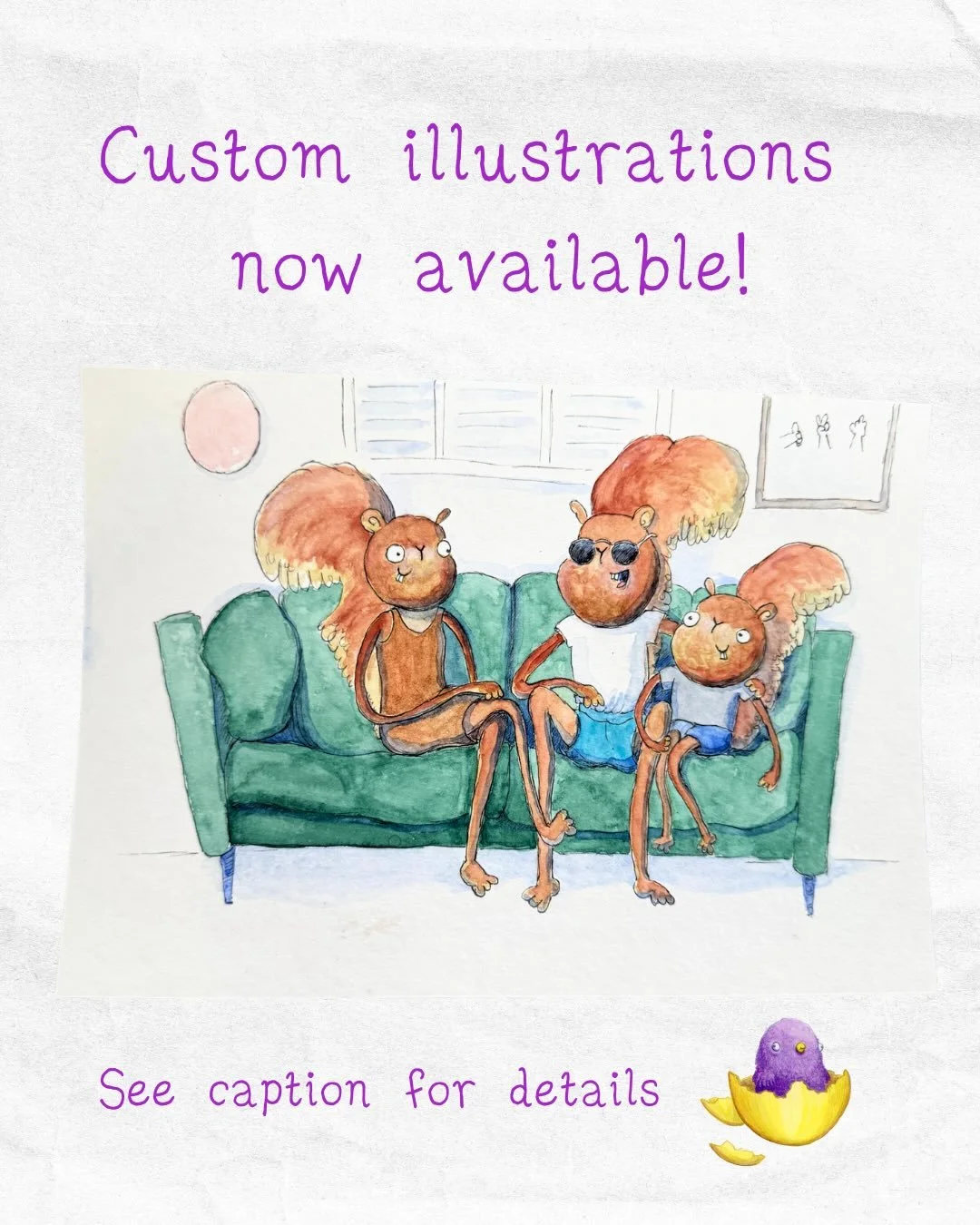 I am officially launching my custom illustrations! 🥳 Need a special gift idea for a loved one? Why not give them a hand-painted custom illustration of you together in a memory or imagined scene! Maybe this person has always wanted to be a penguin - 