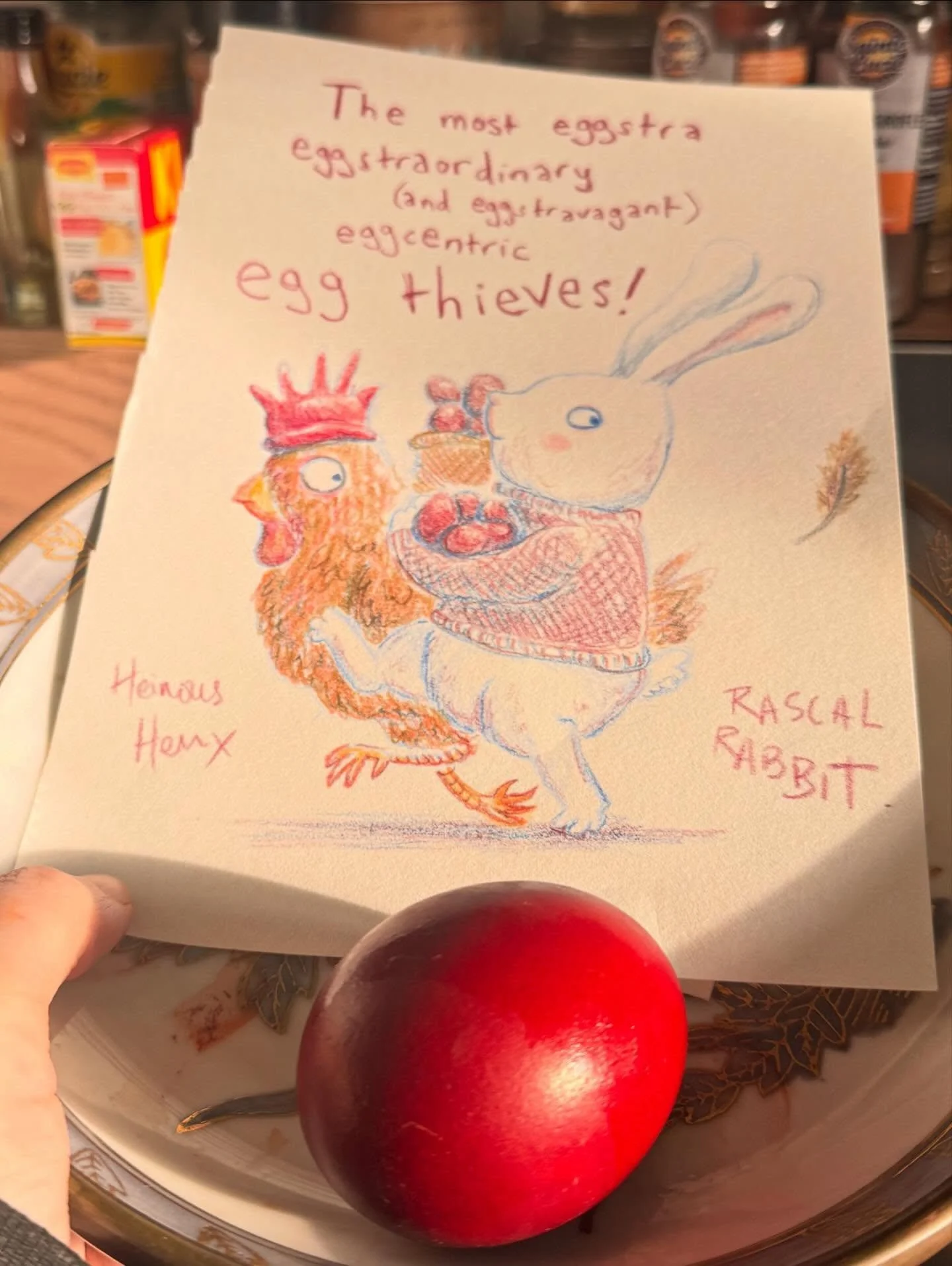 Because you&rsquo;re never too old for a good old-fashioned Easter egg hunt! 🥚 🐣 

We woke up on Easter Sunday morning to find all of the Armenian red eggs that @charleedatos had prepared had been stolen! Luckily a riddling fairy had seen the whole