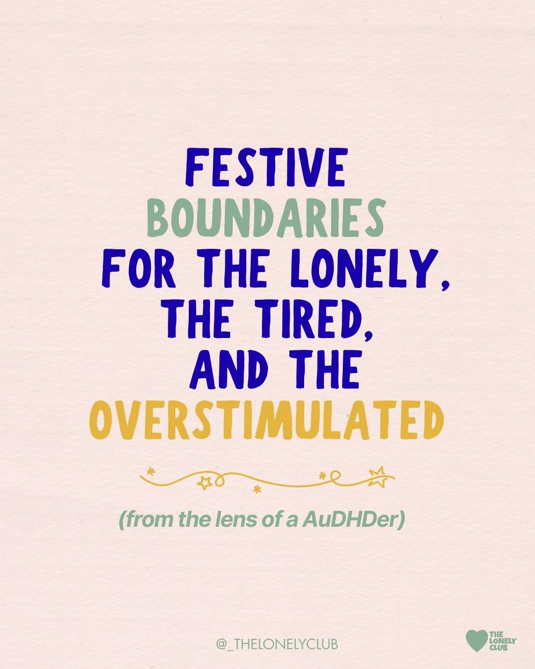 The festive season brings a mix of pressure, noise, expectations - and for many AuDHD people, it can make loneliness, exhaustion, or overstimulation feel heavier than usual.

This carousel is your reminder that you&rsquo;re allowed to choose ease ove