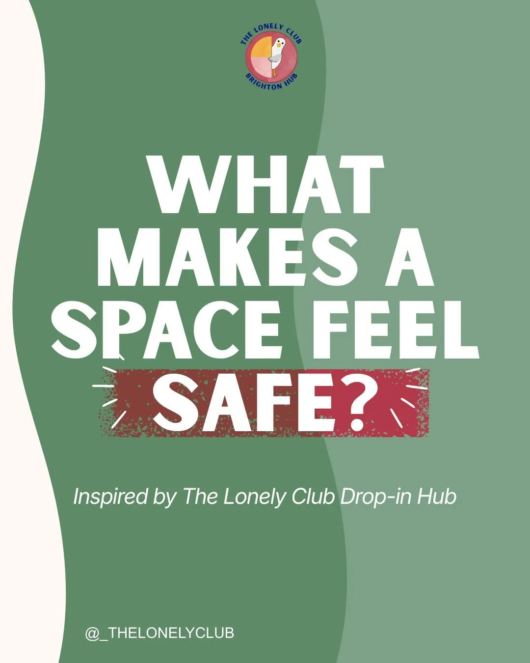 Creating safe, inclusive spaces isn&rsquo;t about rules - it&rsquo;s about choice, comfort, and care. 🌿

At The Lonely Club Brighton Hub, we think carefully about what helps people feel welcome:

📋 Clear expectations 
✏️ Permission to opt out
🎨 Se