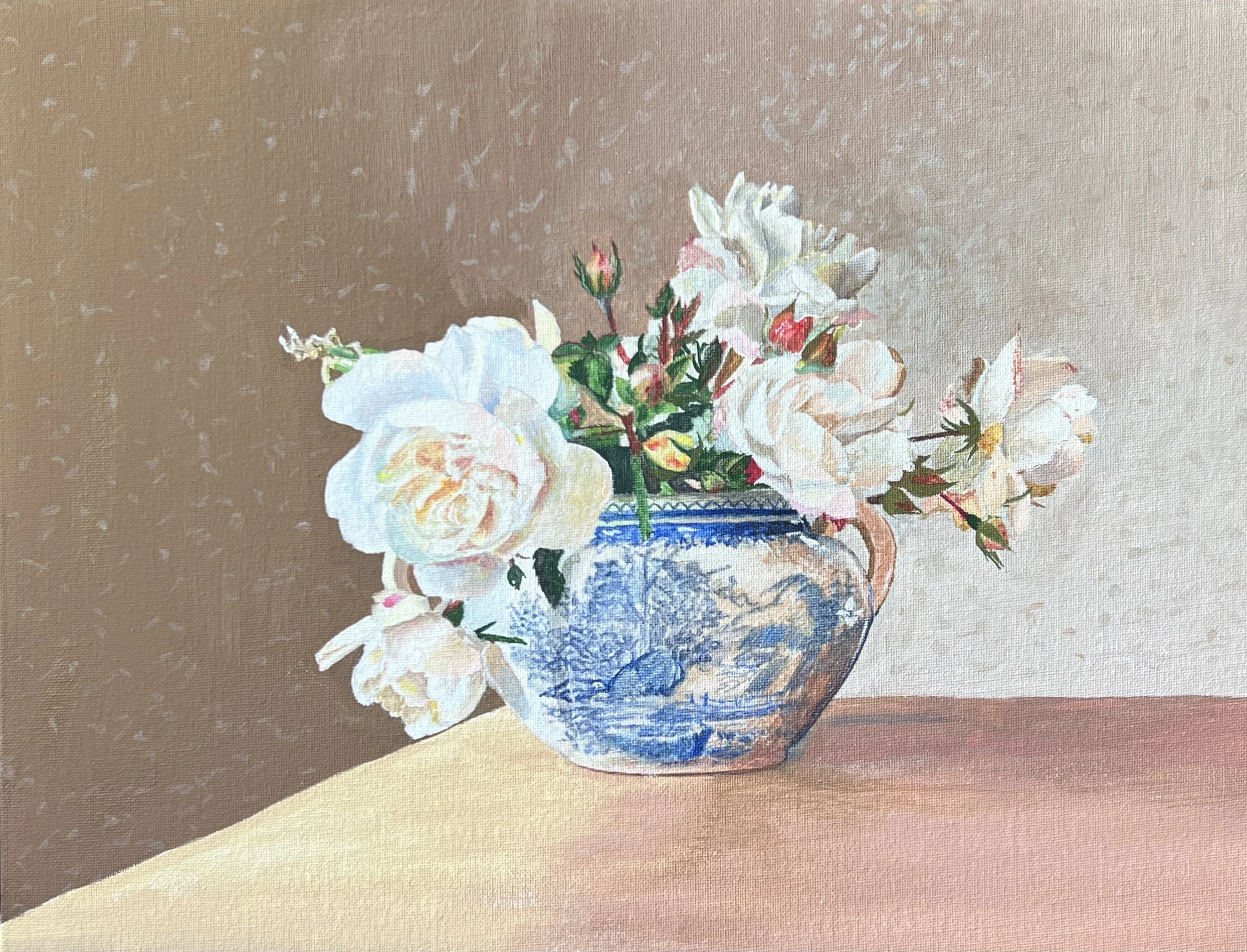 Roses From The Front Wall gouache on canvas board 30 cm x 40 cm SOLD