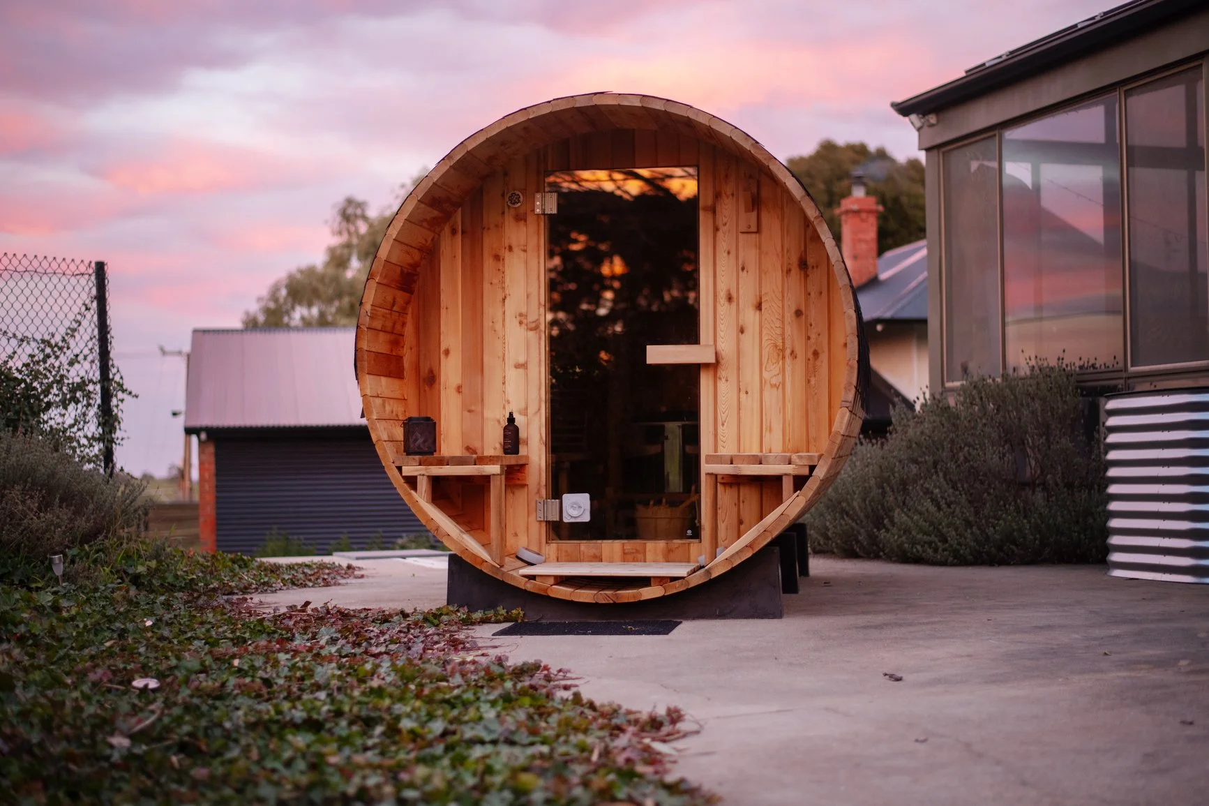 Sauna em retiro de spa