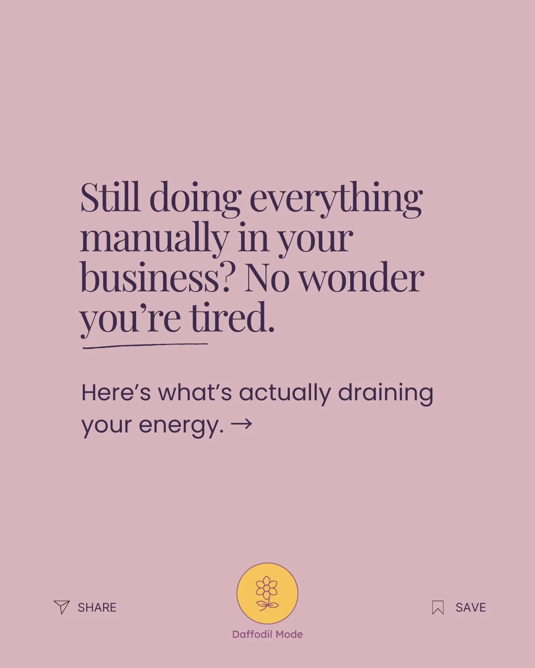 Still doing everything manually in your business? No wonder you&rsquo;re tired.

If everything in your business feels heavy, it&rsquo;s not because you&rsquo;re doing it wrong &mdash; it&rsquo;s because you&rsquo;re doing it all manually.

Most of th
