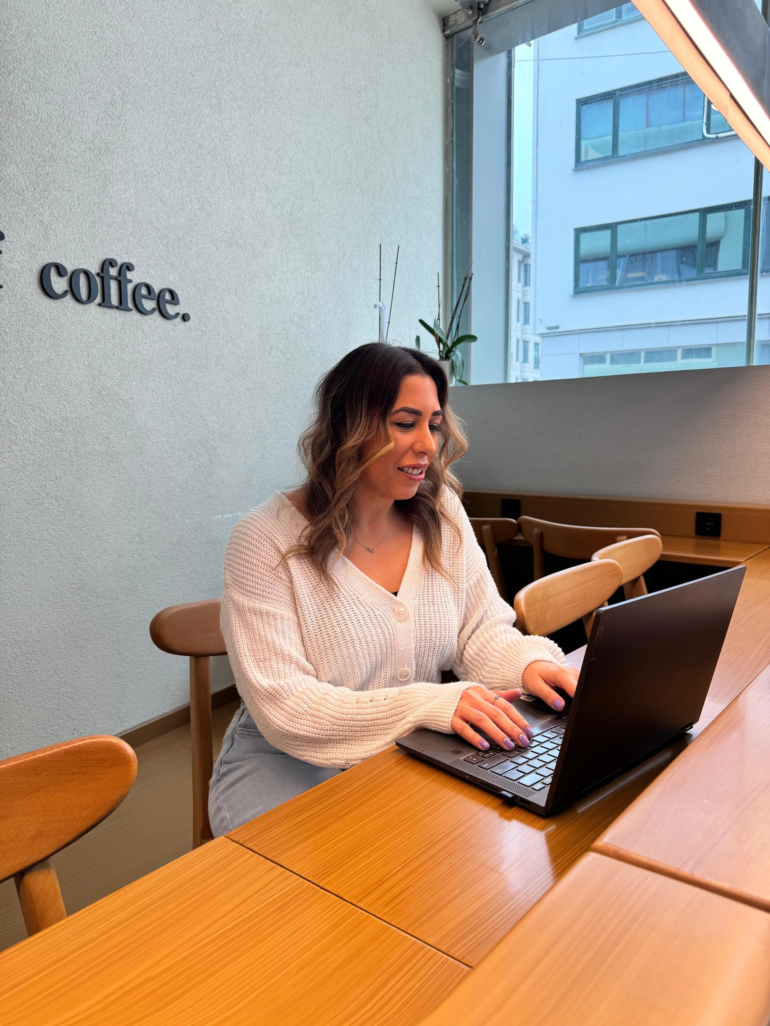 Girl on laptop working