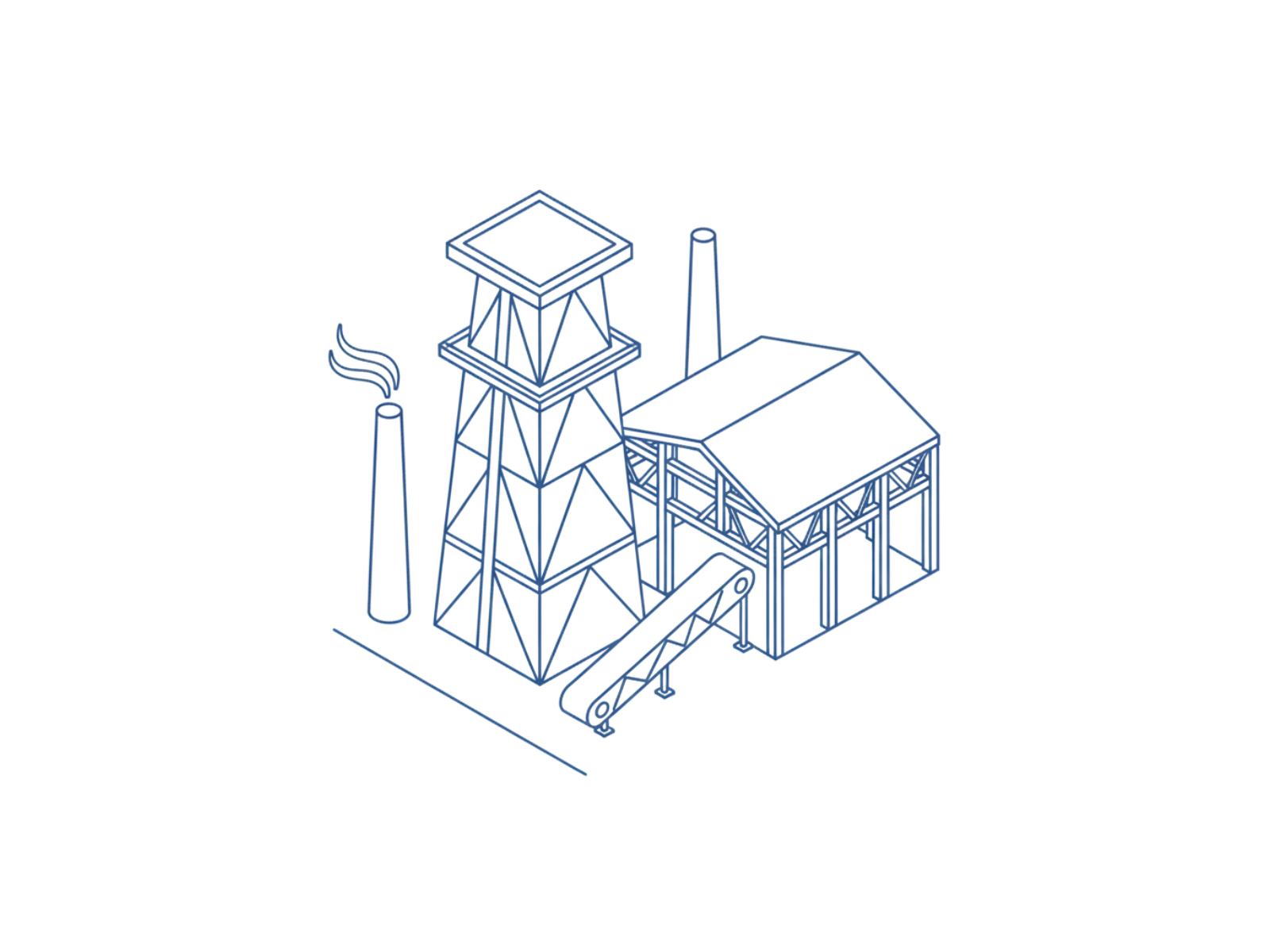 Heavy steel manufacturing and industrial metallurgy plant