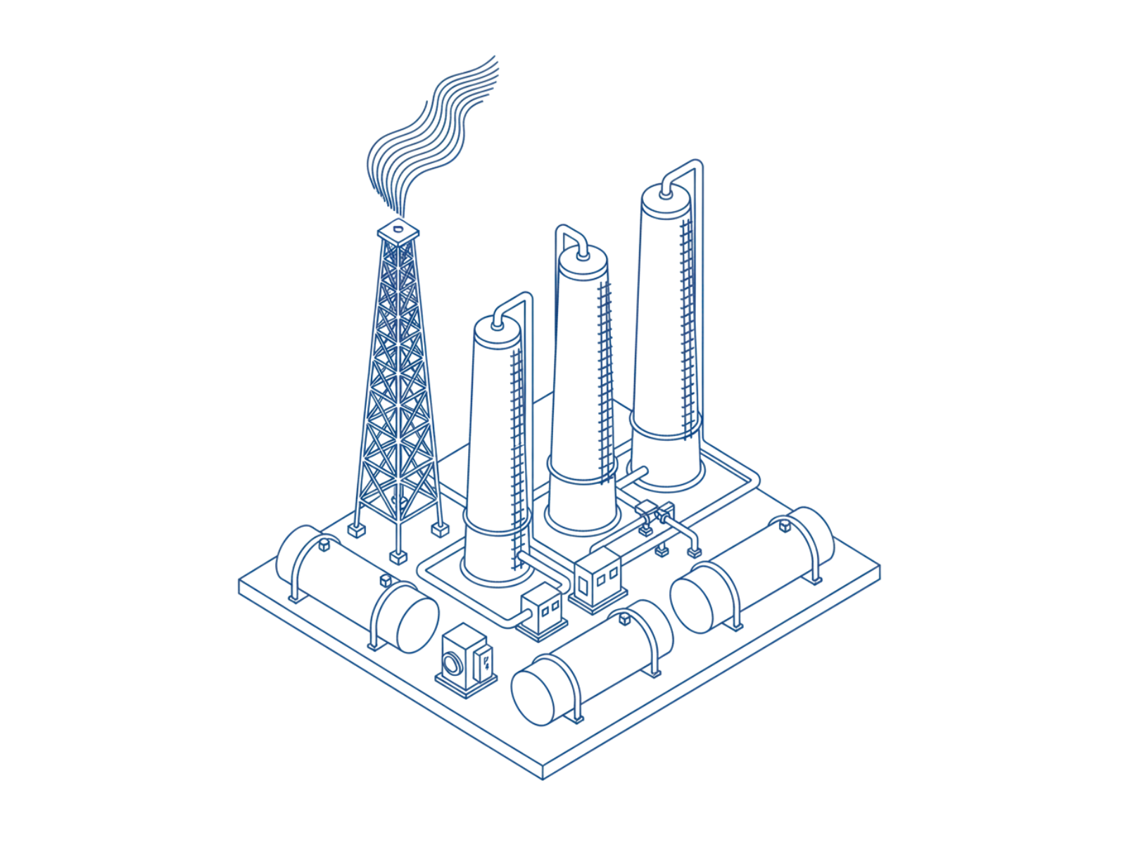 Chemical and petrochemical industrial processing plant facilities