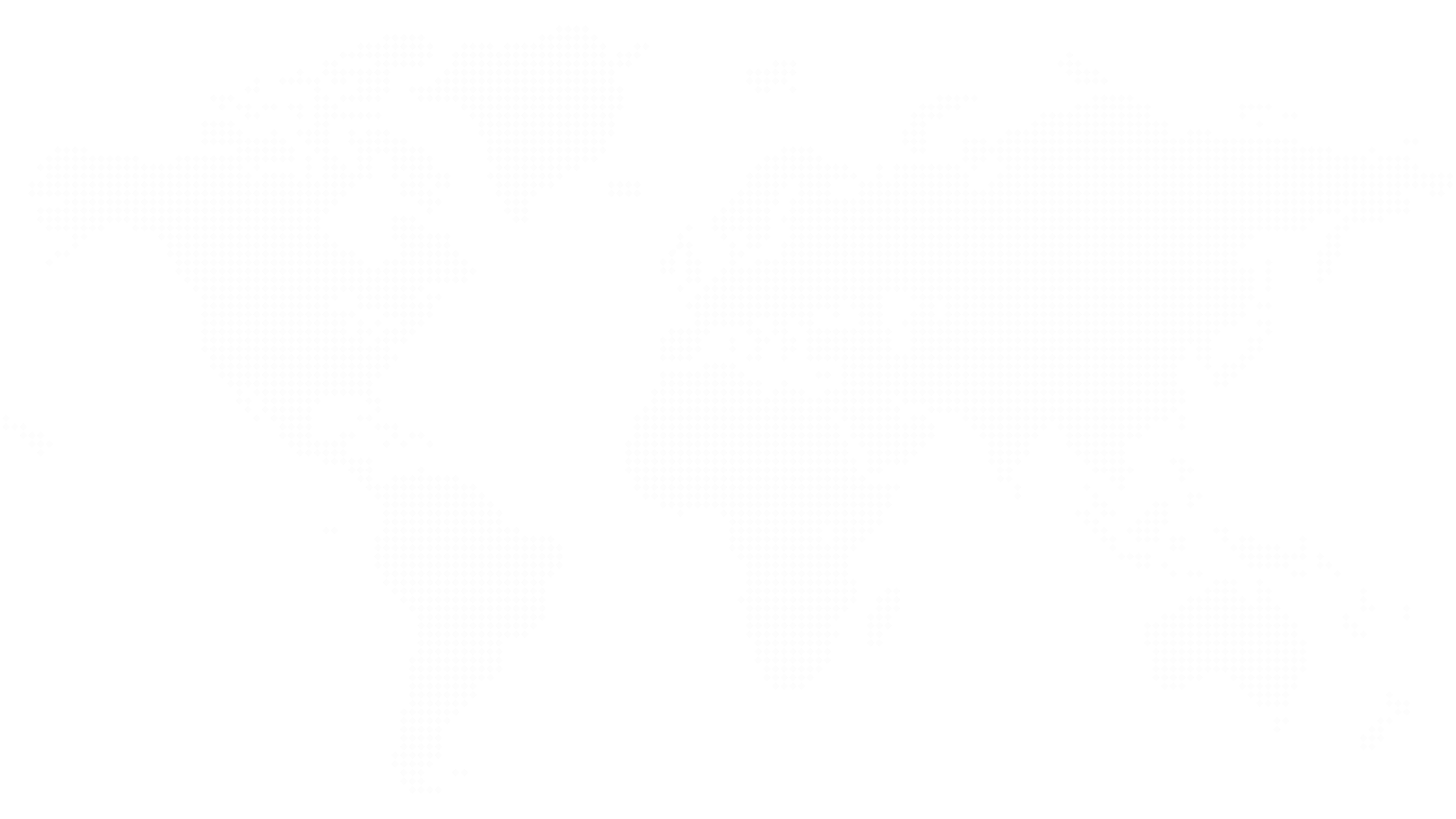 A pixelated world map with countries represented by white dots on a black background.