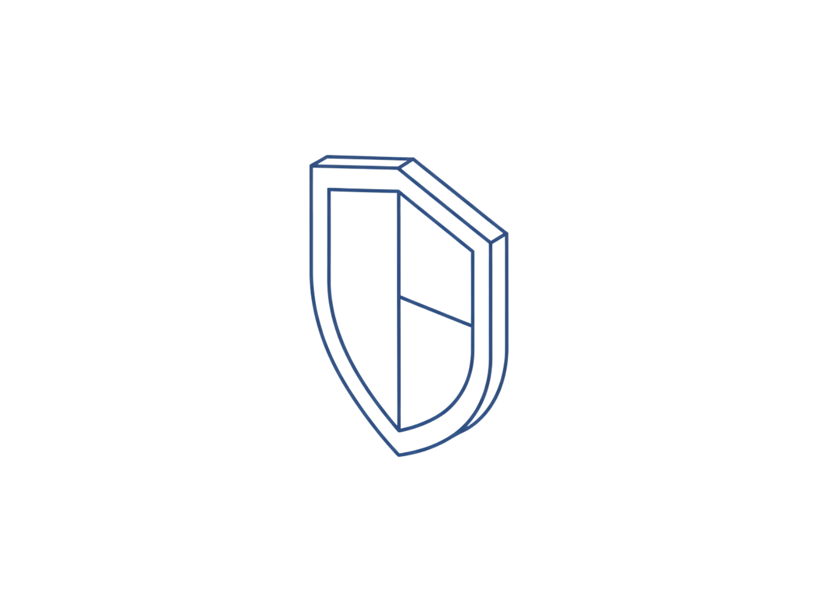 Computer graphic of a technical component or device with a shield-like shape, featuring a vertical rectangular section within a rounded, shield-border outline, with blue and green highlights.