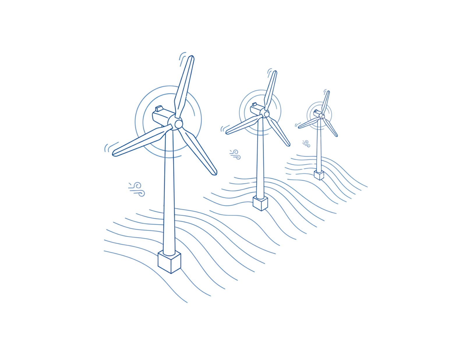 Renewable energy production site with wind turbines