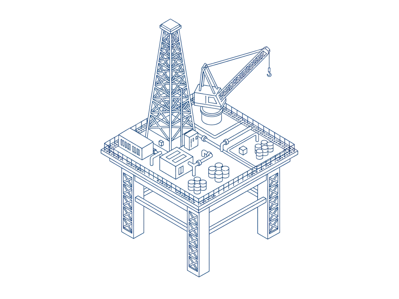 Industrial oil and gas production platform and offshore infrastructure
