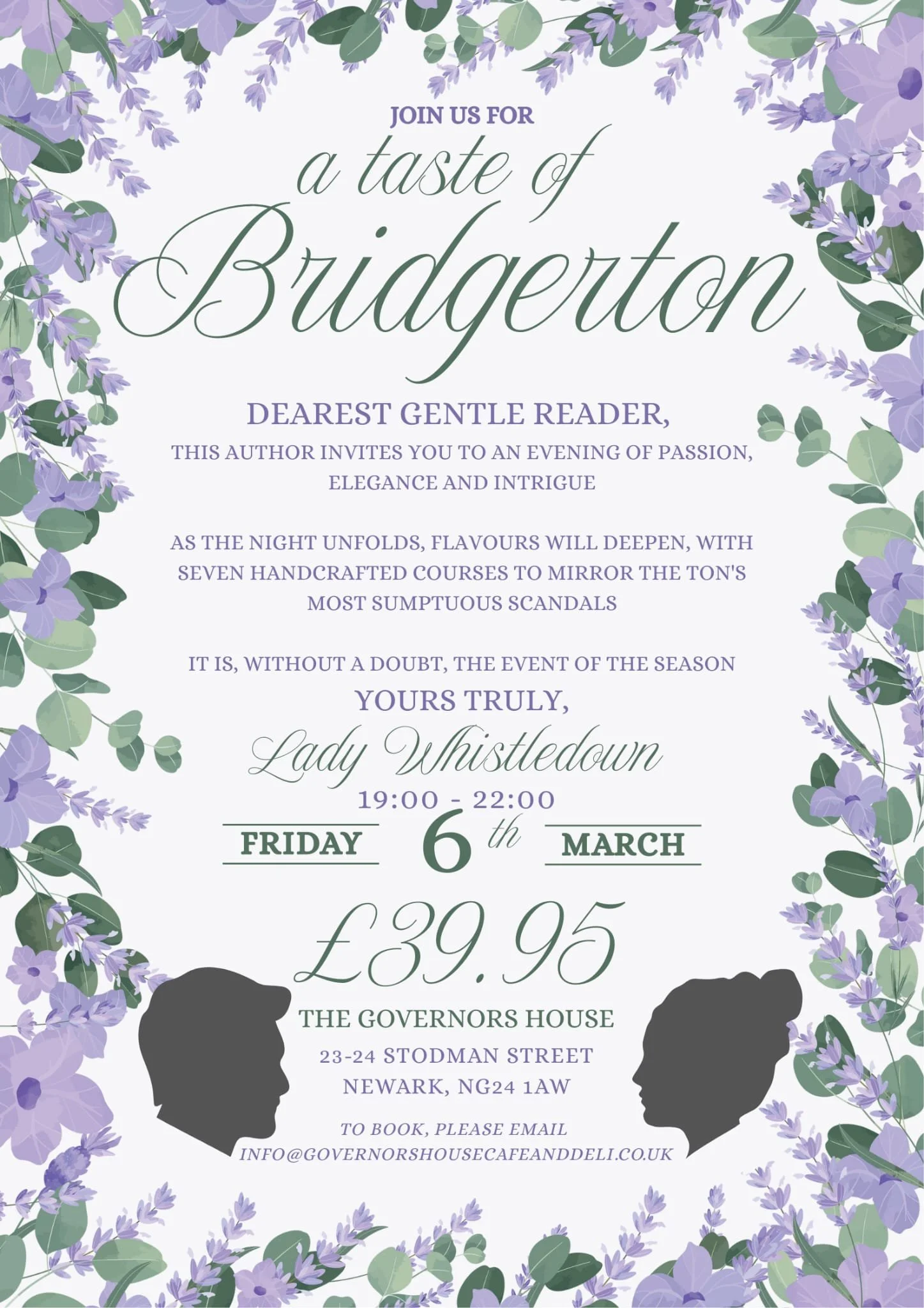 JOIN US FOR a Taste Of Bridgerton