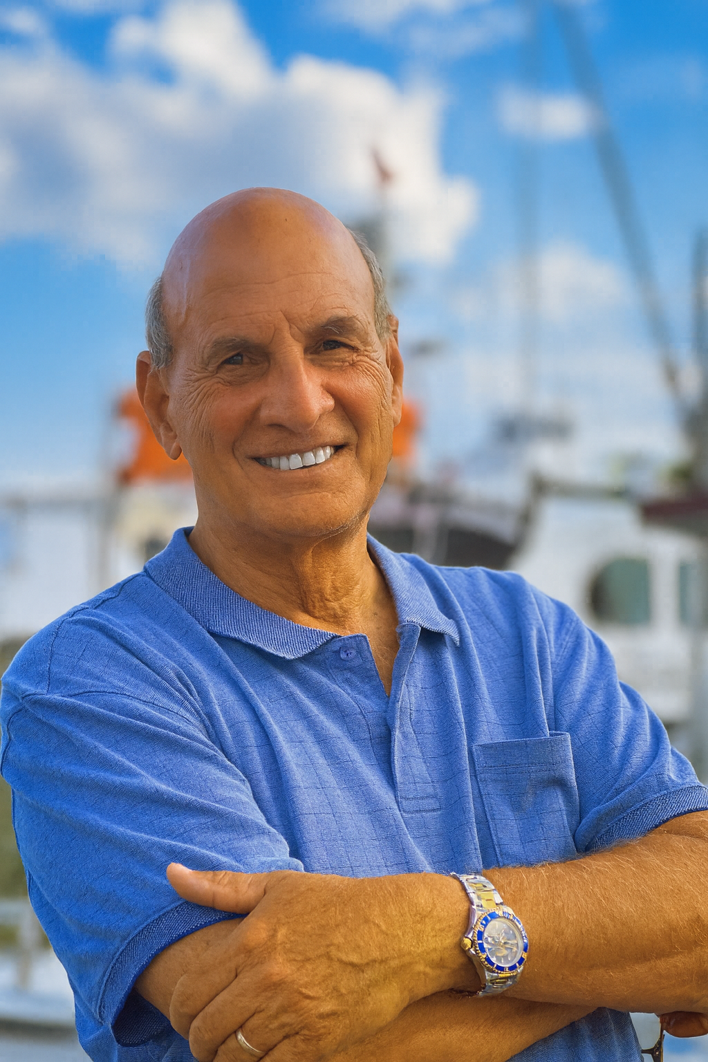 Mature Man at Marina with Rolex.png