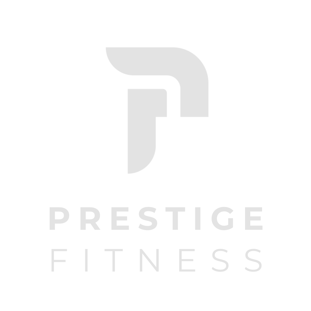 Gray and white logo with stylized 'P' and 'F' above the words 'PRESTIGE FITNESS' in gray capital letters.