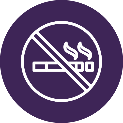 No smoking sign with a cigarette crossed out, indicating smoking is prohibited.