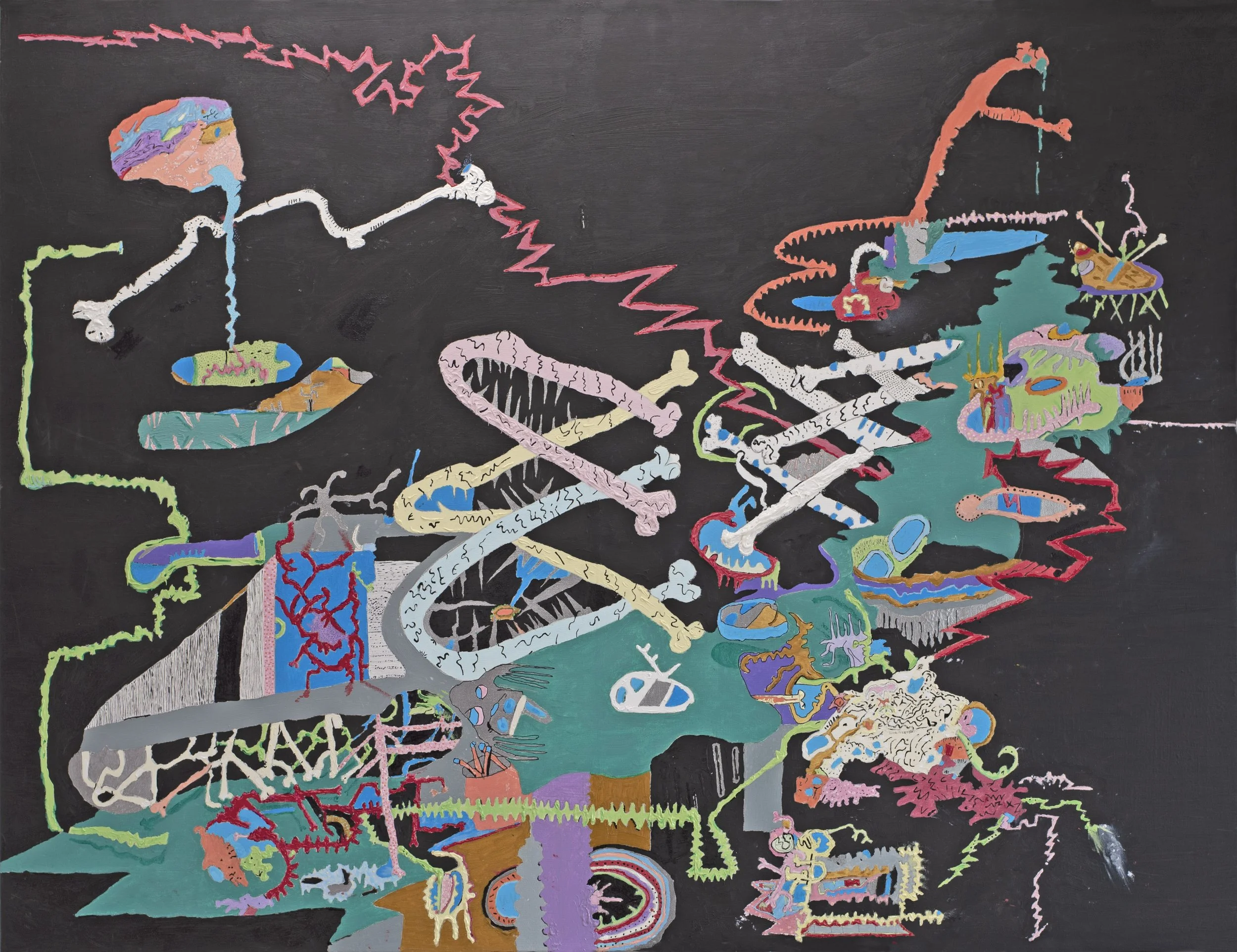 Untitled. 

Oil, and chrome on canvas
59x 45 inches 
150x 115 cm
2020