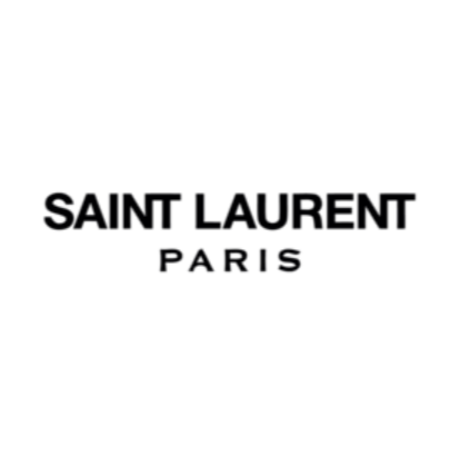 Logo noir avec le texte 'SAINT LAURENT PARIS'