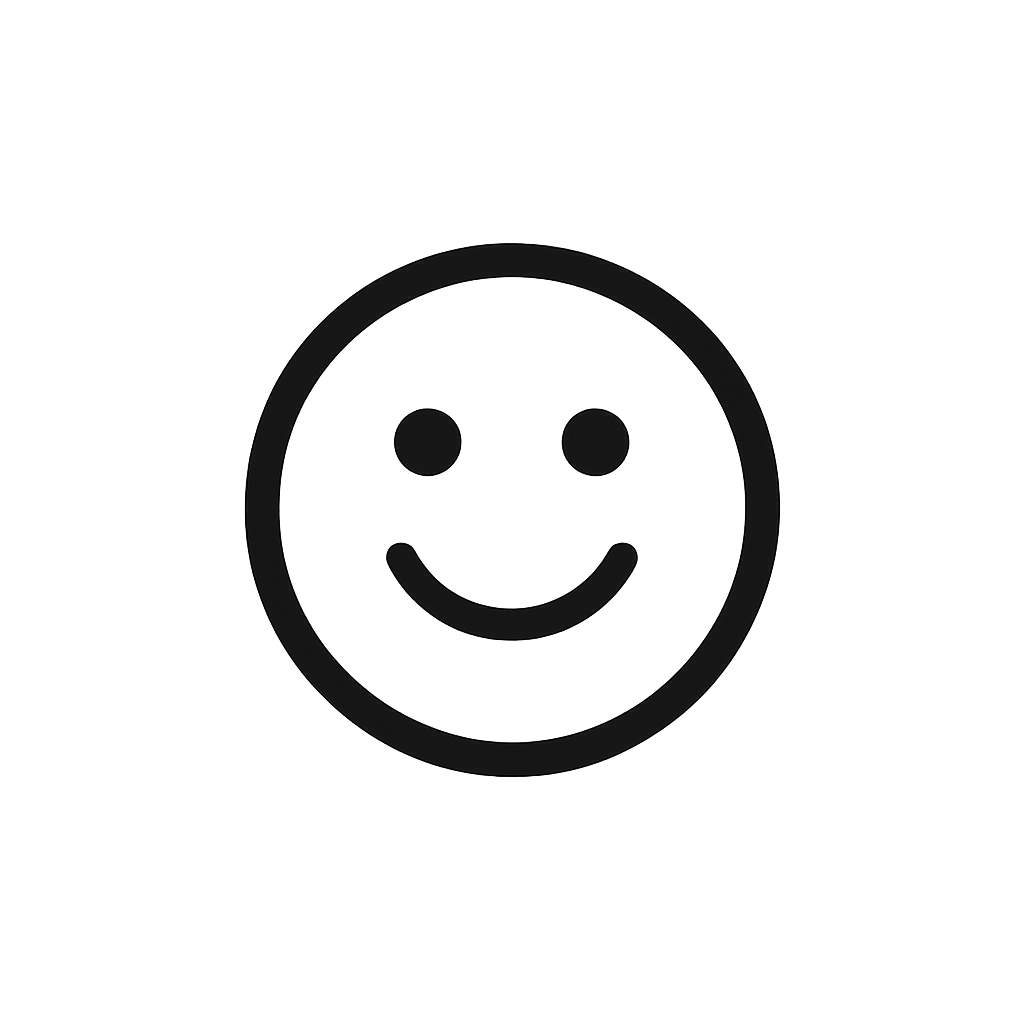 Freundliches Smiley-Symbol für positive Ergebnisse der Badezimmer-Checkliste