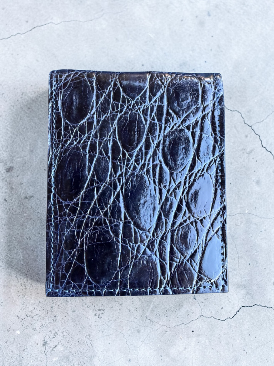 Crocodile Wallet – Blue (Single Panel)