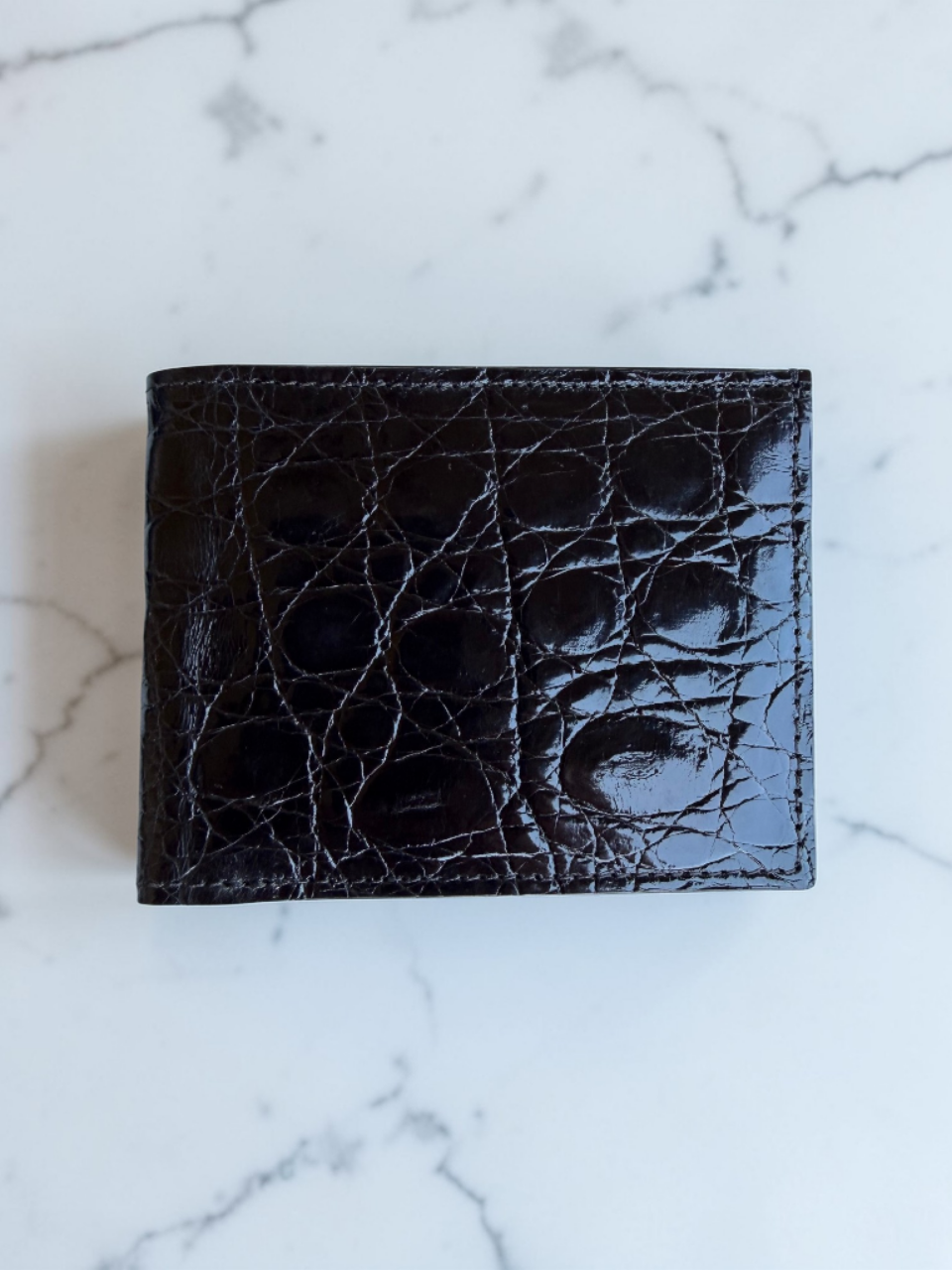Crocodile Wallet Black (Single Panel) — summitandselva.com