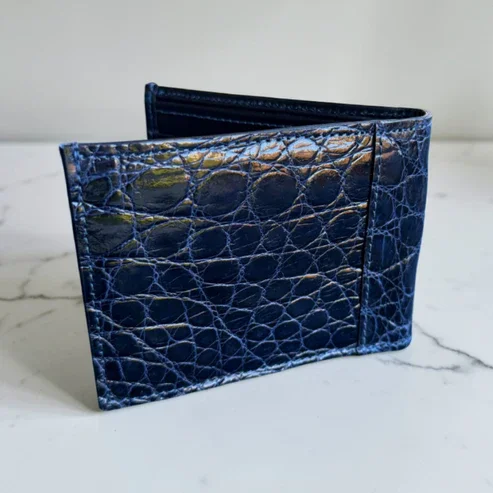 Crocodile Wallet – Blue (Triple Panel)