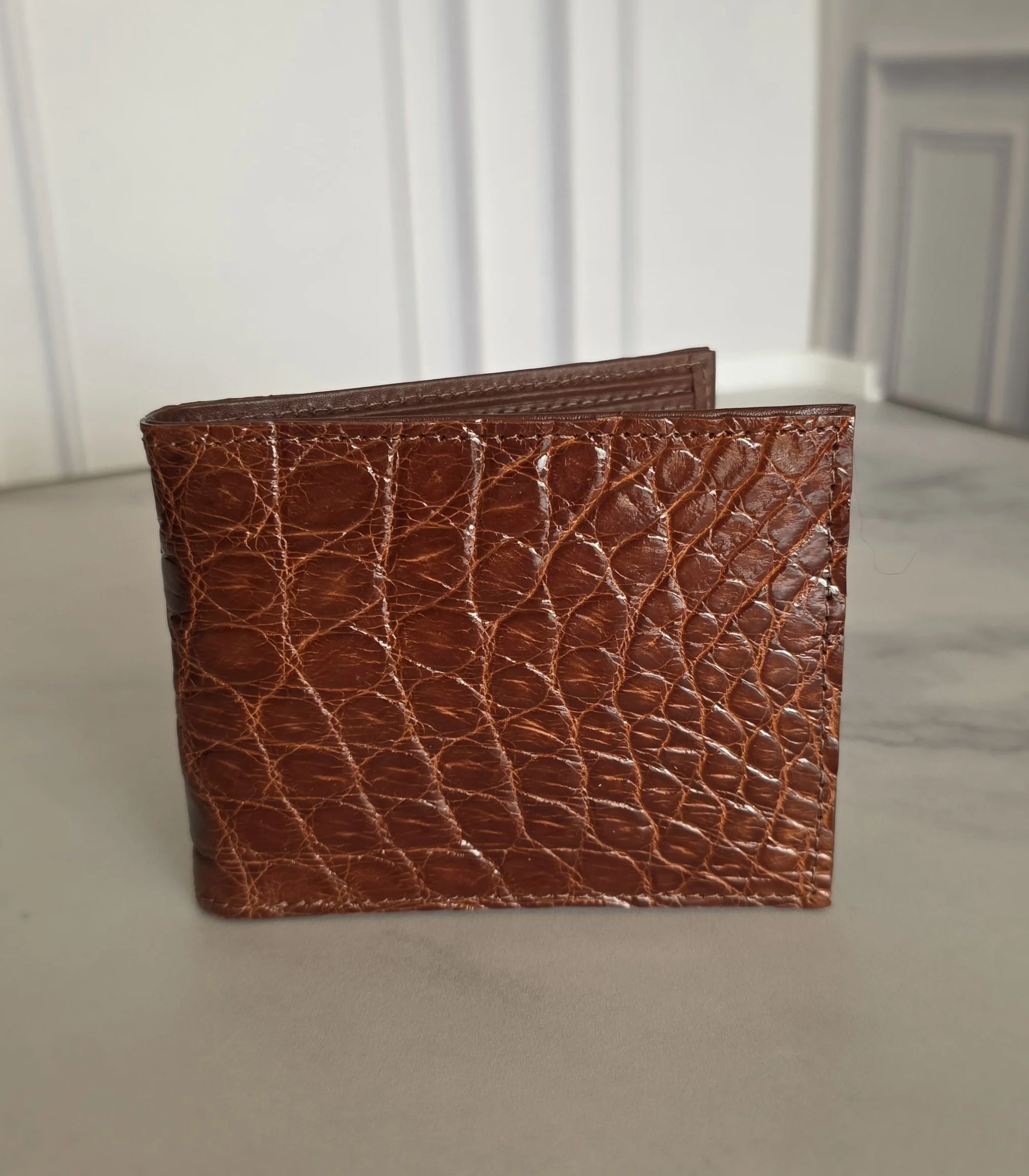 Crocodile Wallet - Gloss Champagne – (Dual Panel)