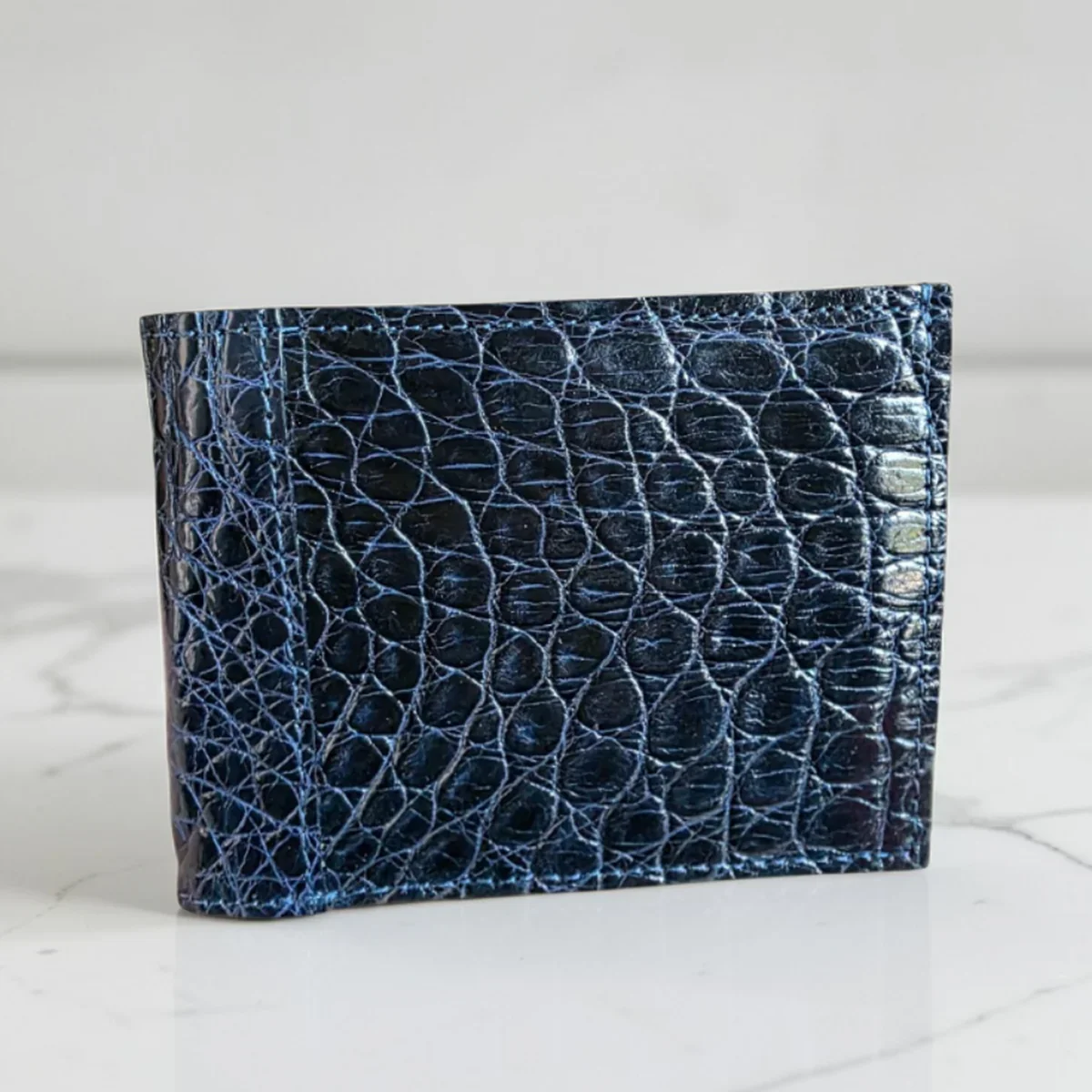 Crocodile Wallet – Blue (Dual Panel)