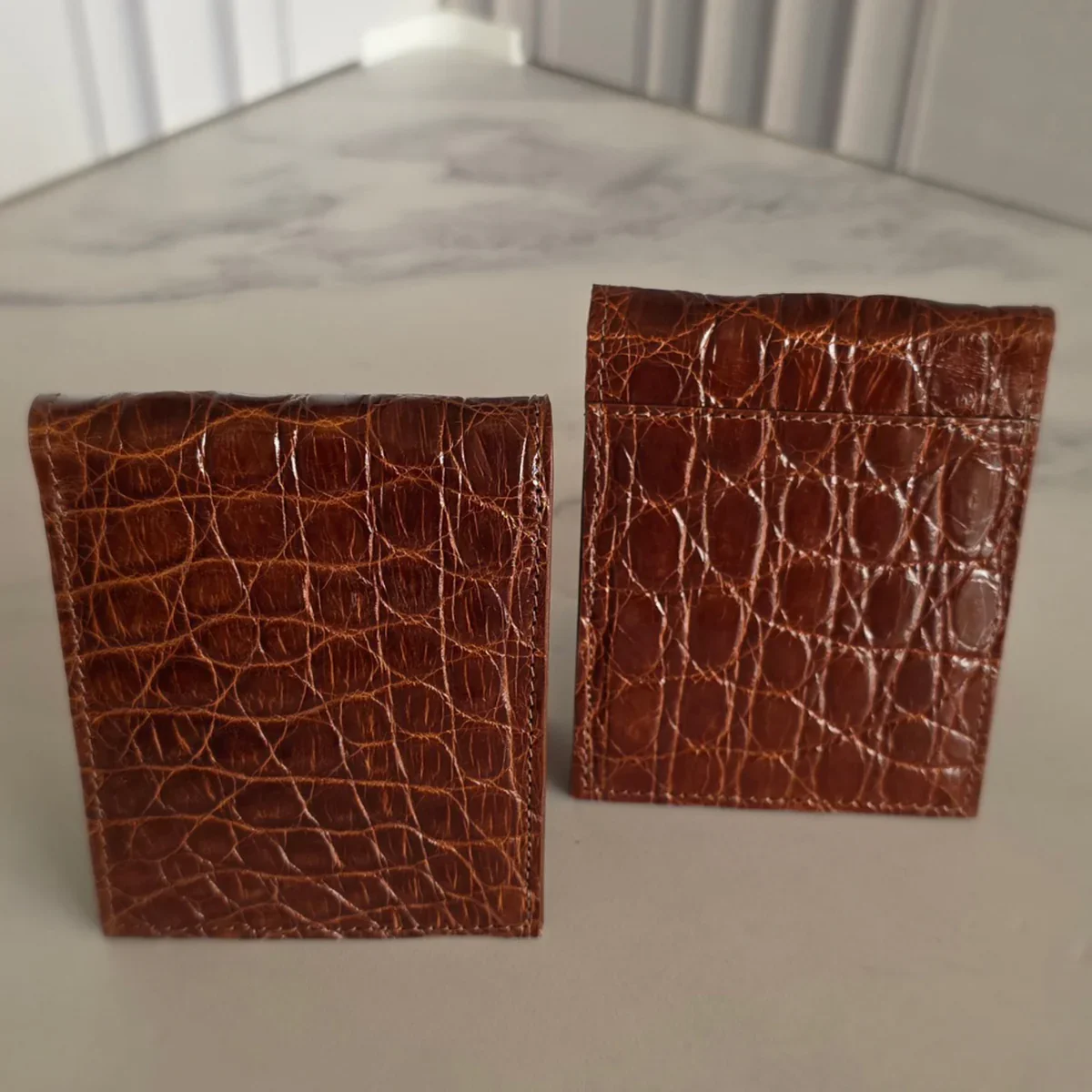 Crocodile Wallet – Champagne (Two Panel)