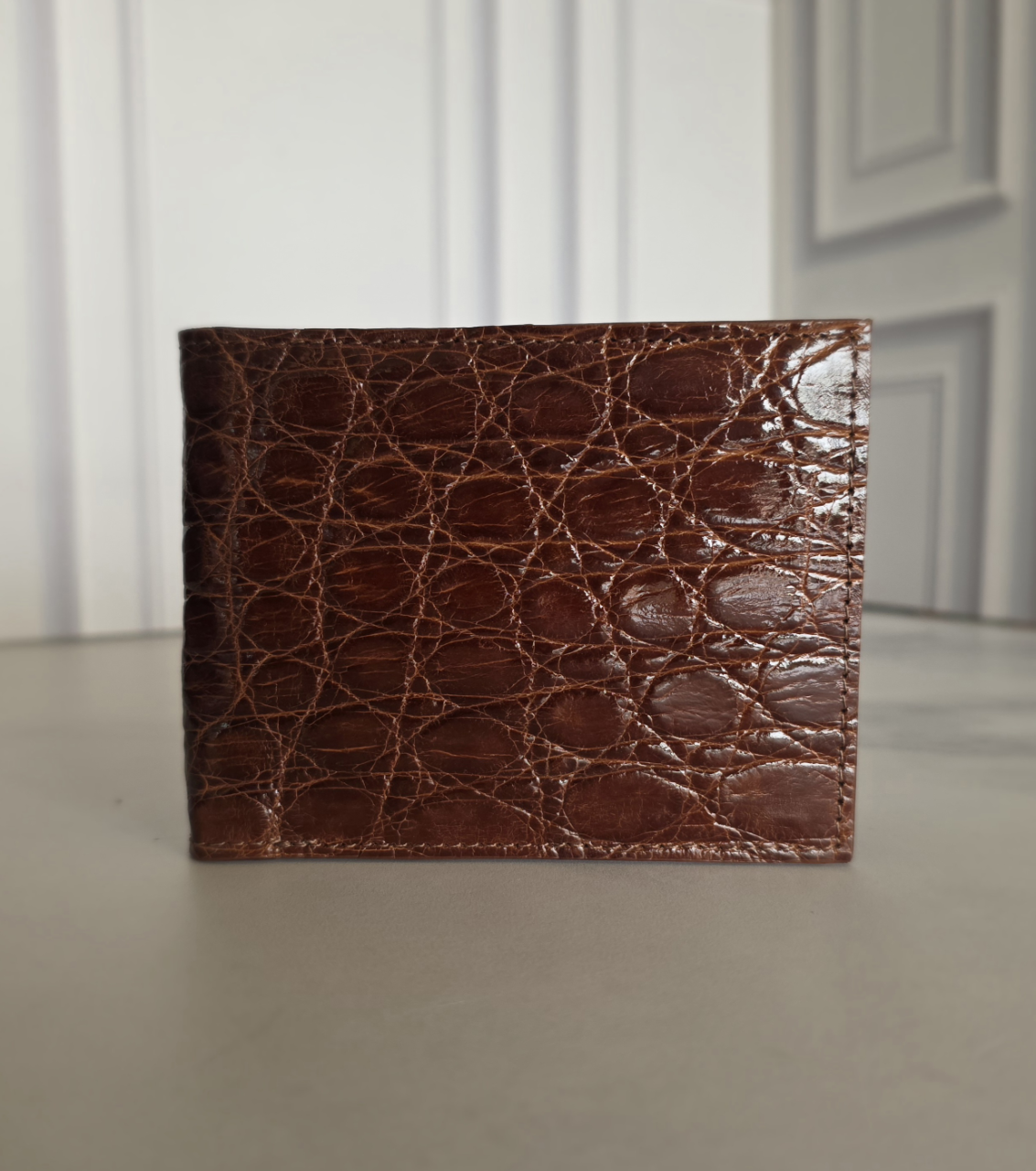 Crocodile Wallet - Gloss Champagne – (Single Panel)