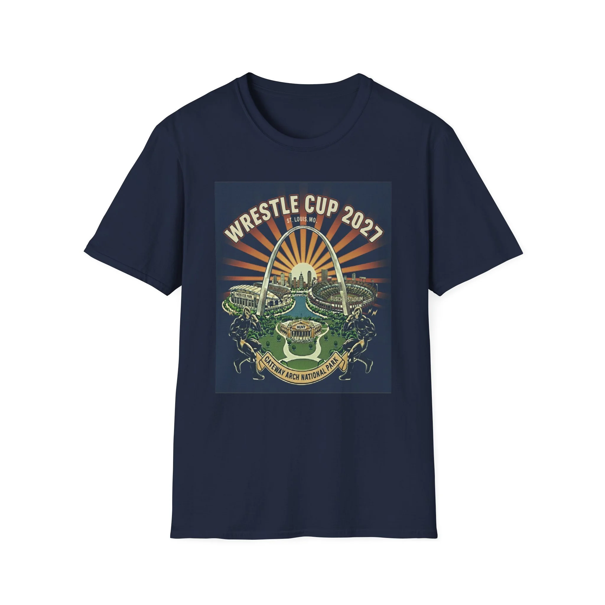 Wrestle Cup 2027 Unisex Softstyle T-Shirt, Wrestling Fan Tee, Sports Event Shirt, Gift for Wrestlers, Casual Wear