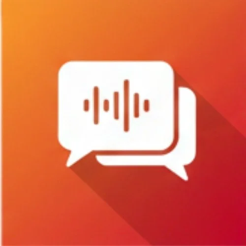 Orange outline of a hand holding a pencil against a white background.