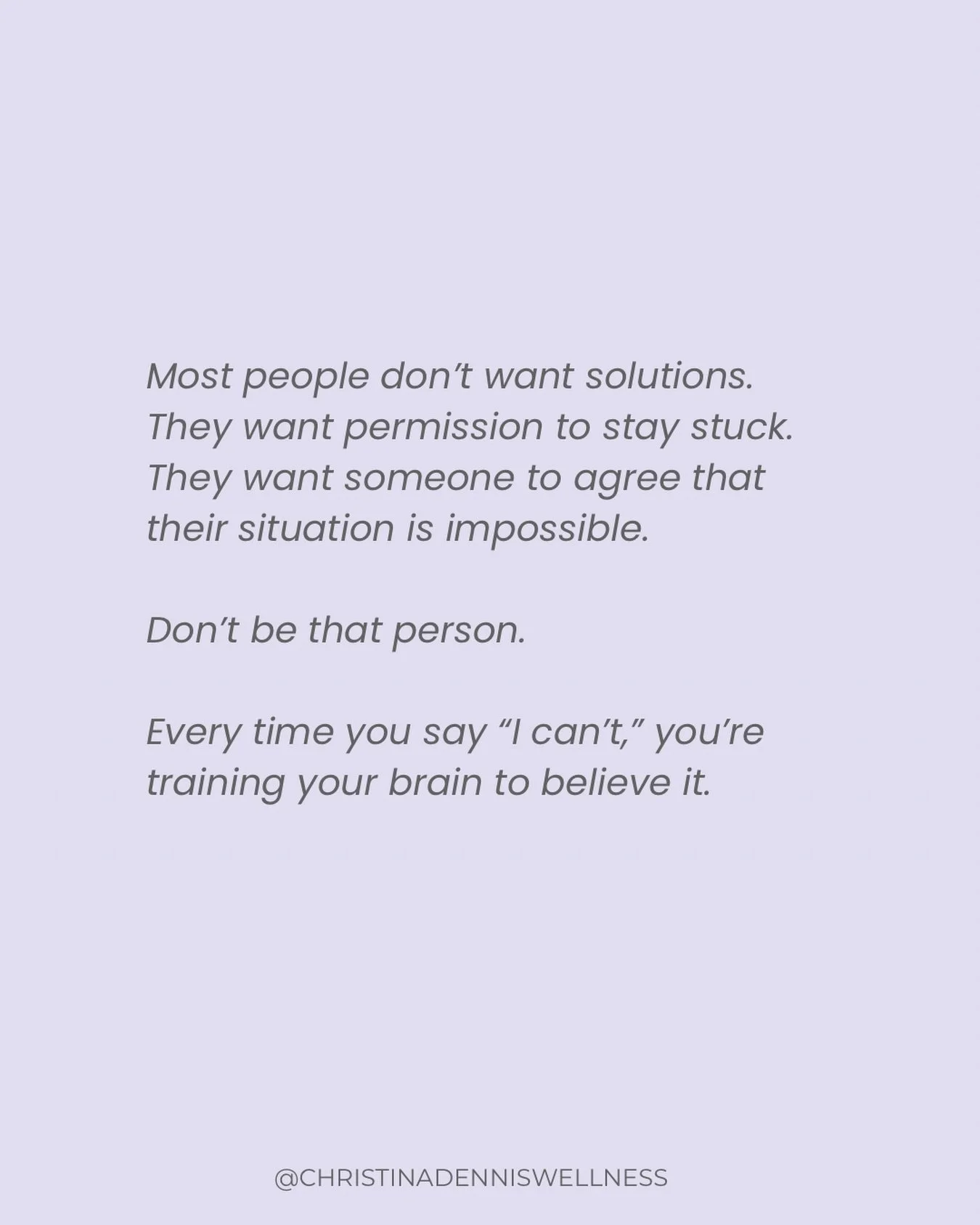 Everyone says they want to be healthy&hellip;
but most don&rsquo;t want real solutions.
 
They want the easy way out.
The shortcut that doesn&rsquo;t require doing the work.
 
Real change isn&rsquo;t flashy or quick.
It&rsquo;s consistent, and someti