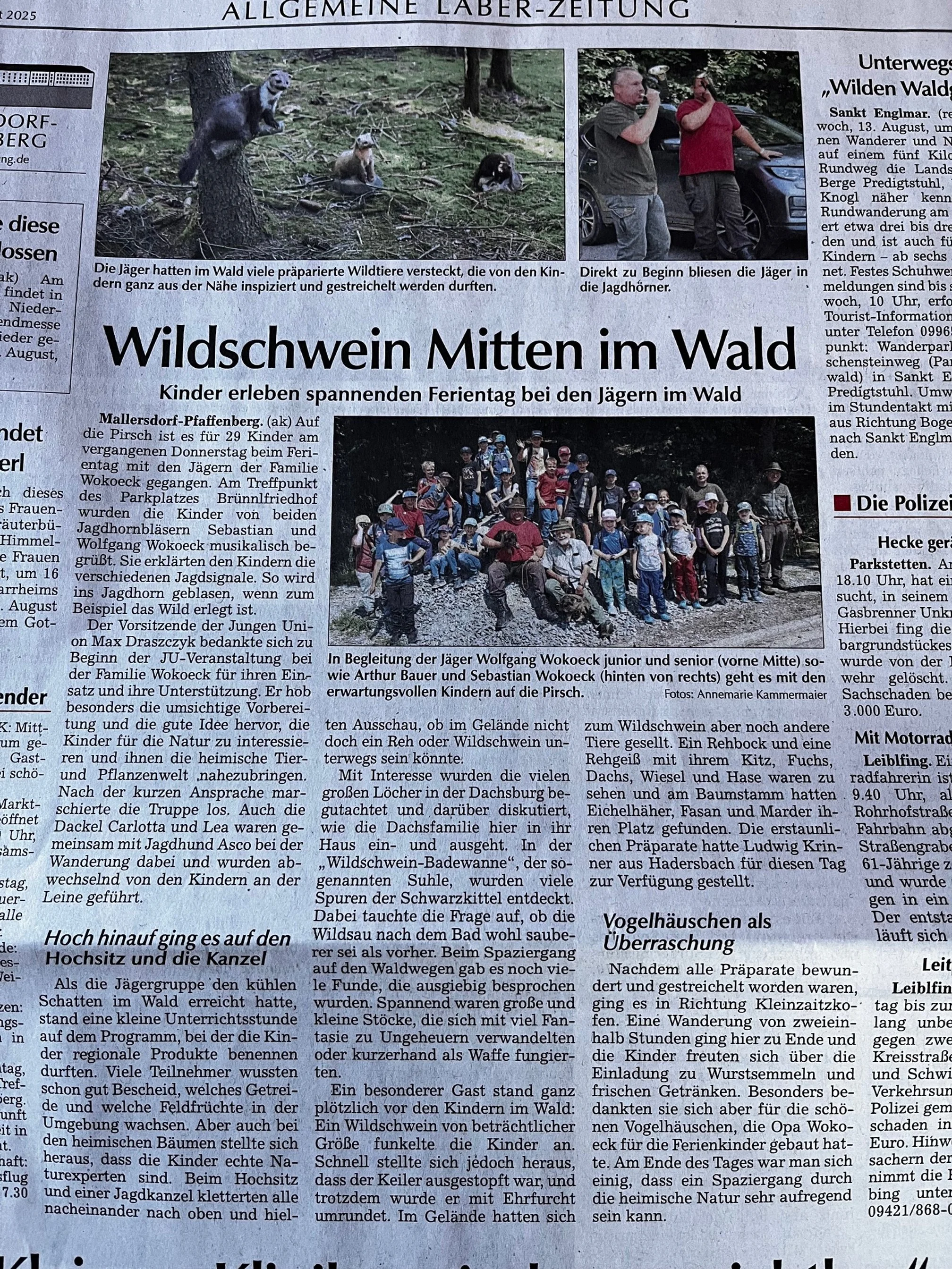 Ein ferientag bei den jägern