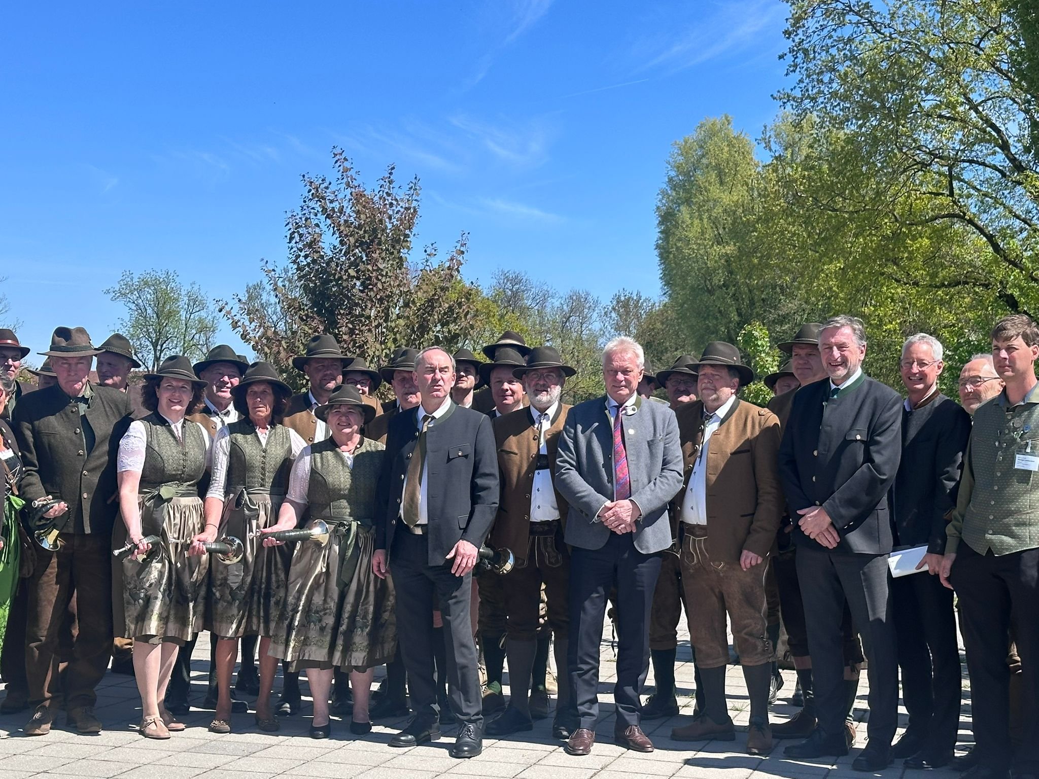 Bläsergruppe auf dem Landesjägertag in Straubing