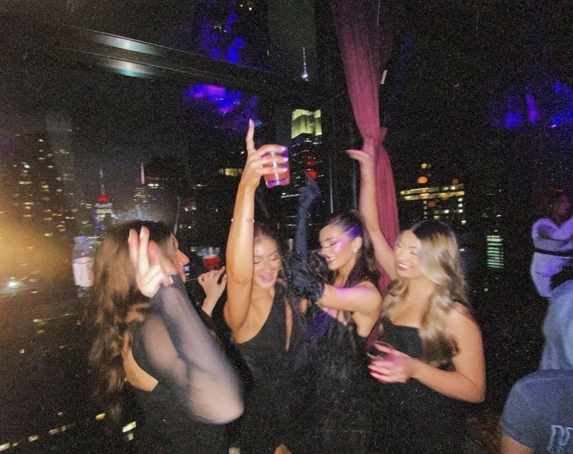 Spooky decor and candlelit ambiance inside The Fleur Room NYC