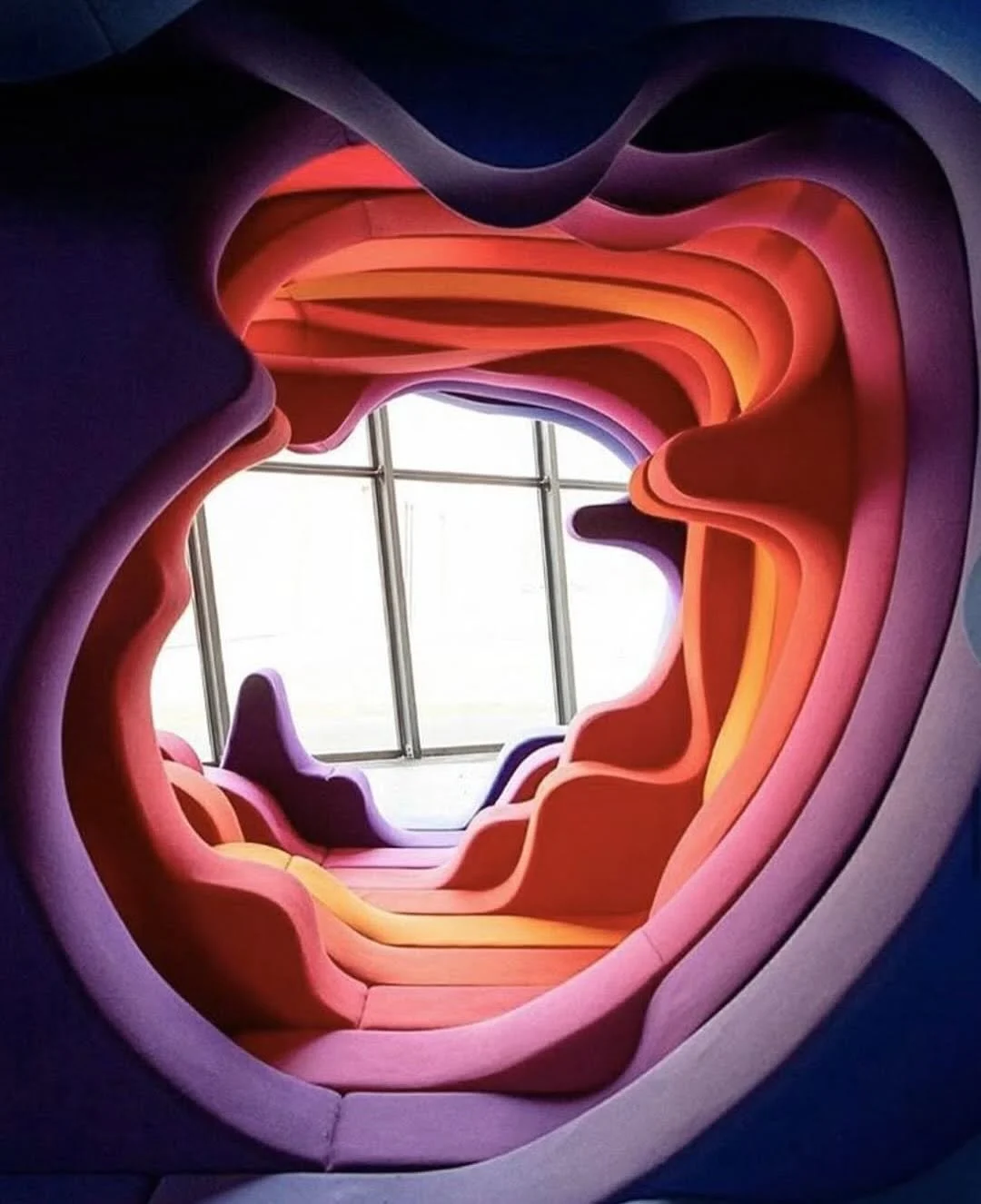 Fog and LED lighting inside the rooftop venue