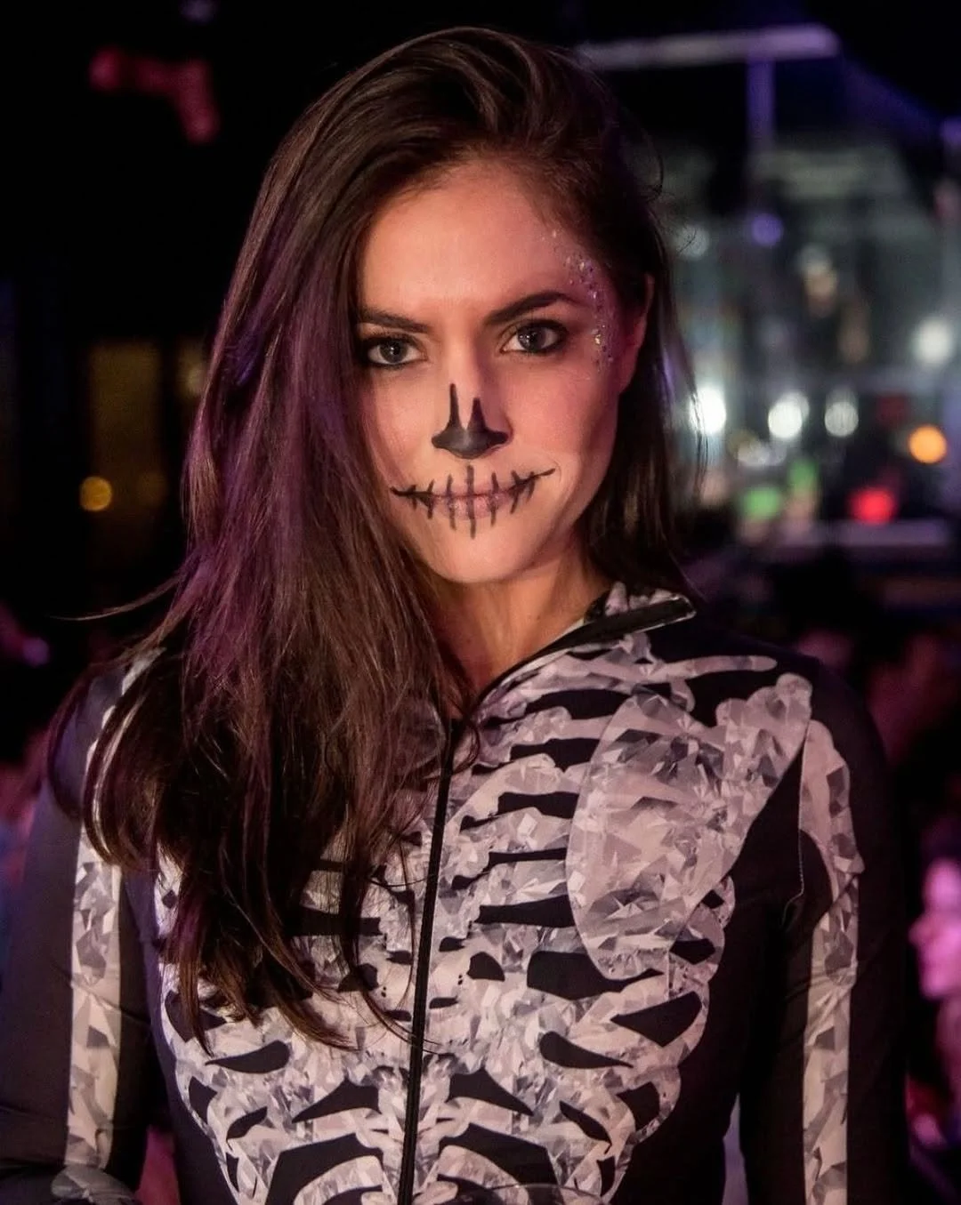 Spooky skyline view from the rooftop on Halloween night