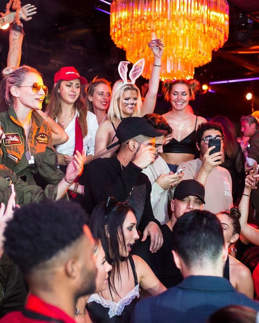 Halloween decor and lighting inside PHD Rooftop NYC