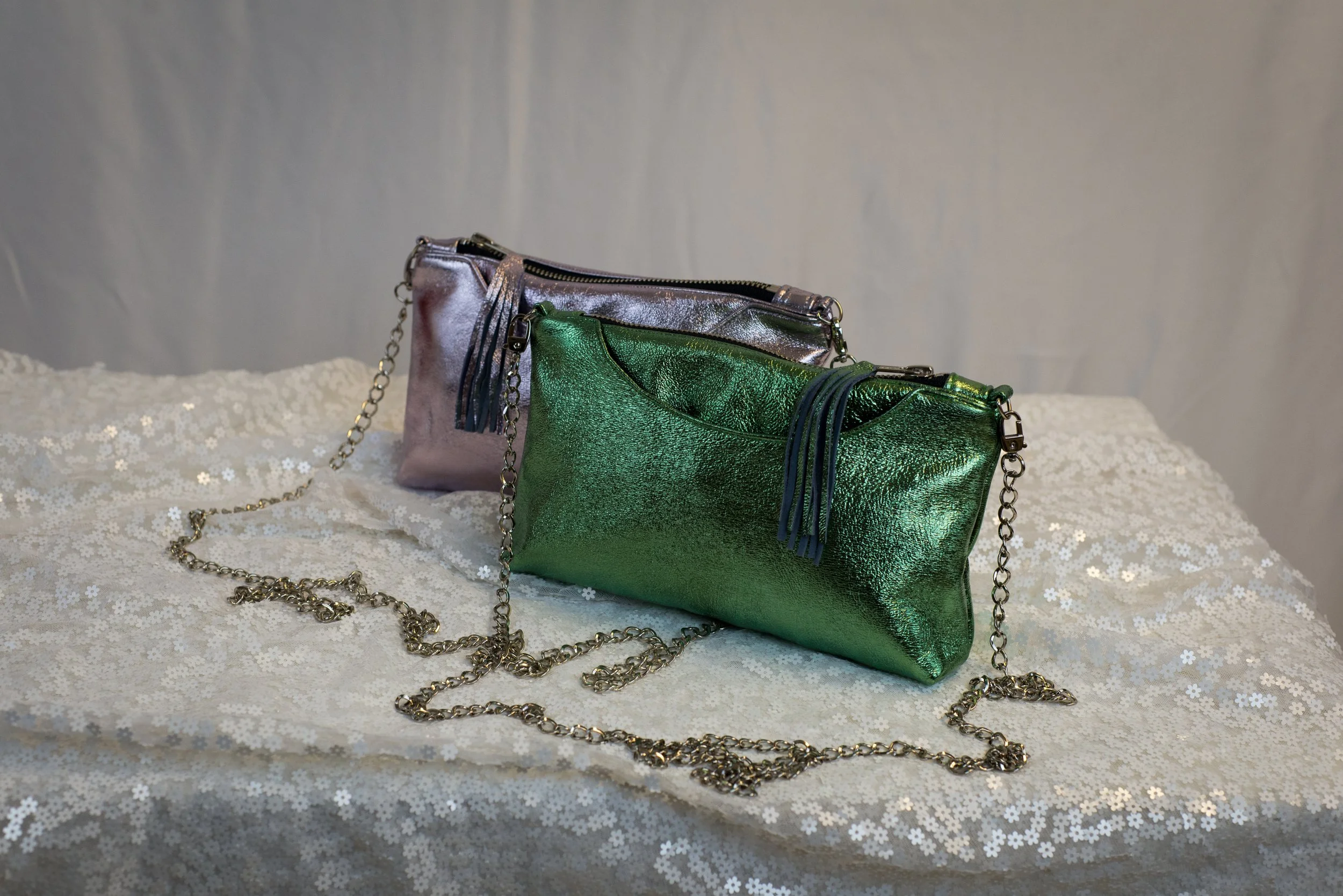 Green and Pink Metallic Crossbody Bags.jpg