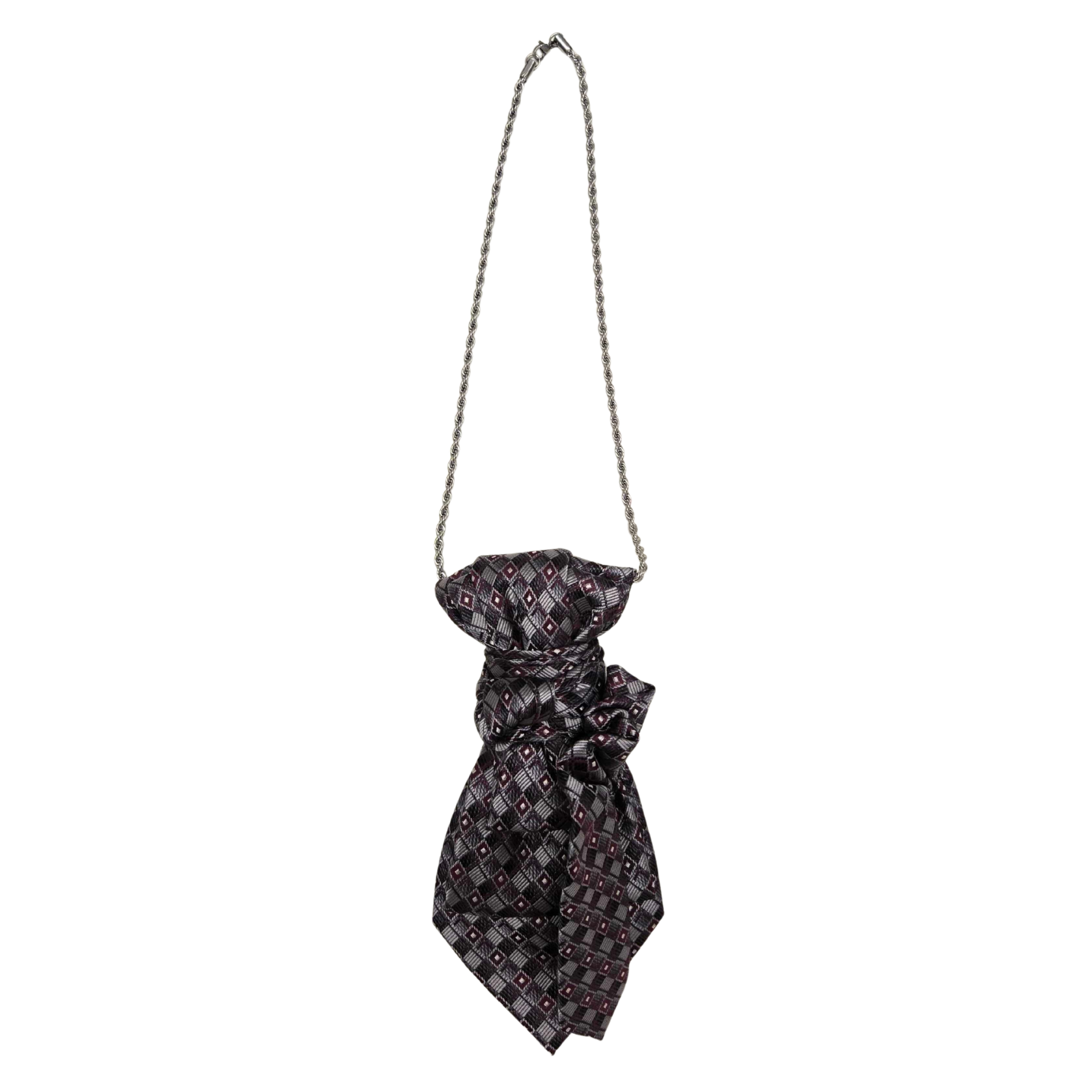 Upcycled Necktie Curb Chain Necklace